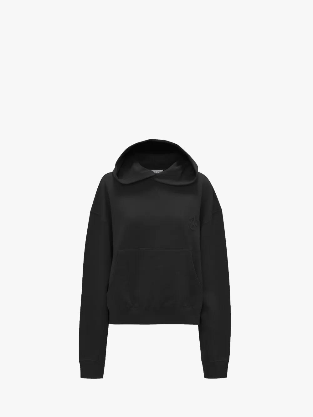 JW ANDERSON Cropped Logo Hoodie In Black Product Image