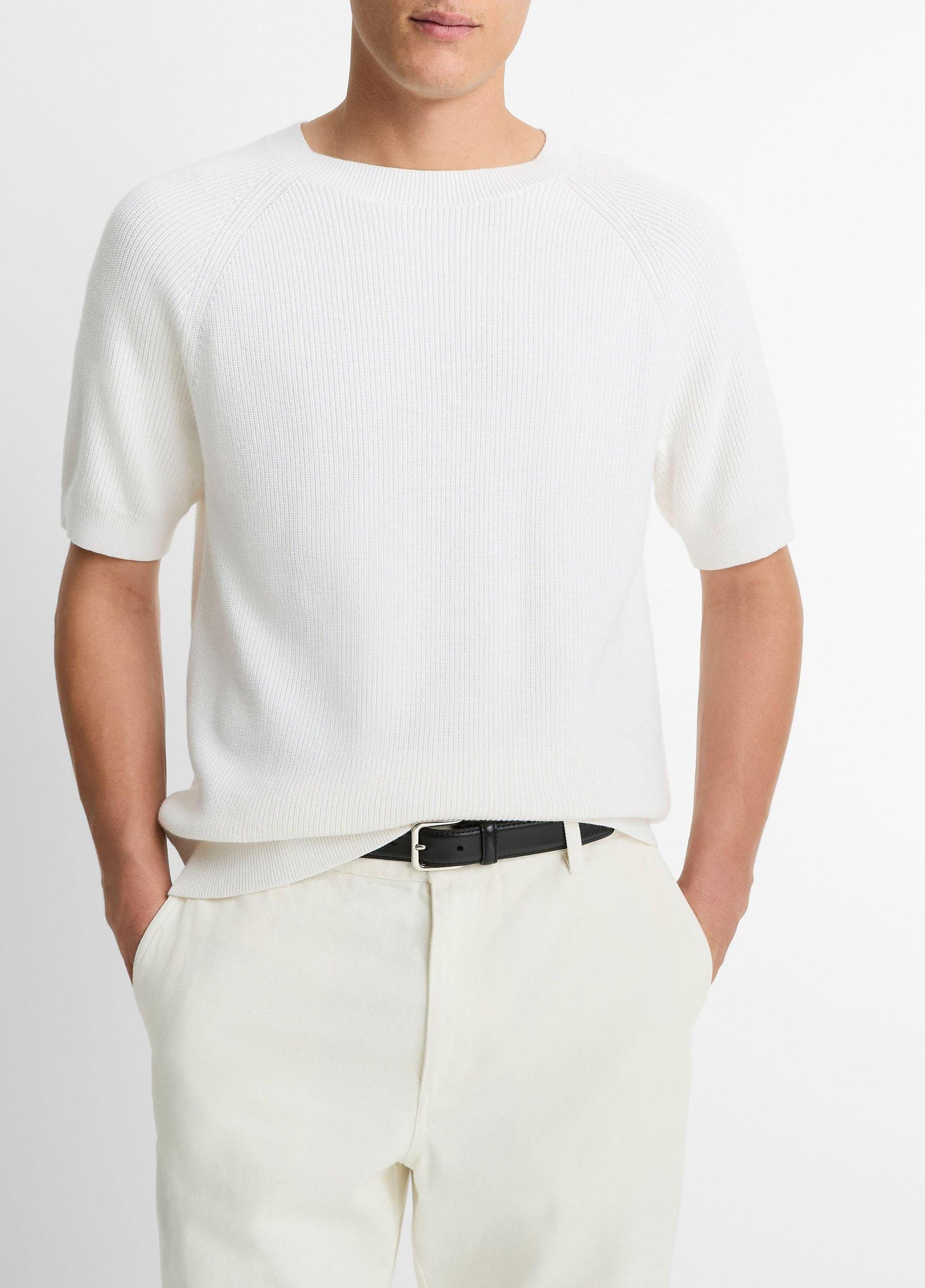 Cotton Short-Sleeve Sweater Product Image