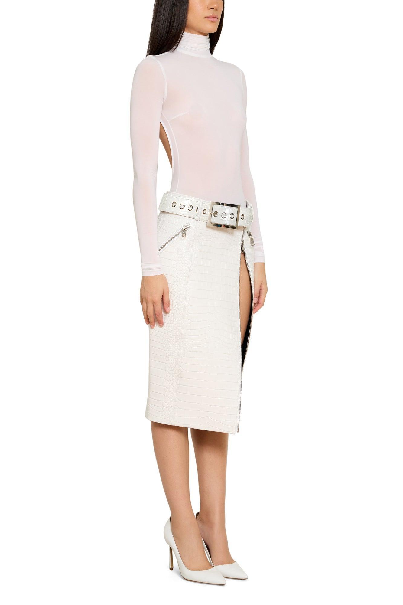 Mid Length Skirt with Zipper Detail Product Image