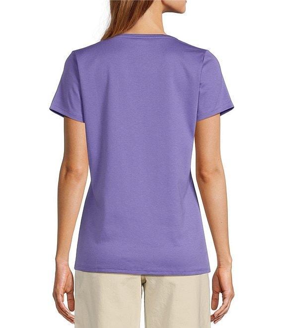L.L.Bean Pima Cotton V-Neck Short Sleeve Tee Shirt Product Image