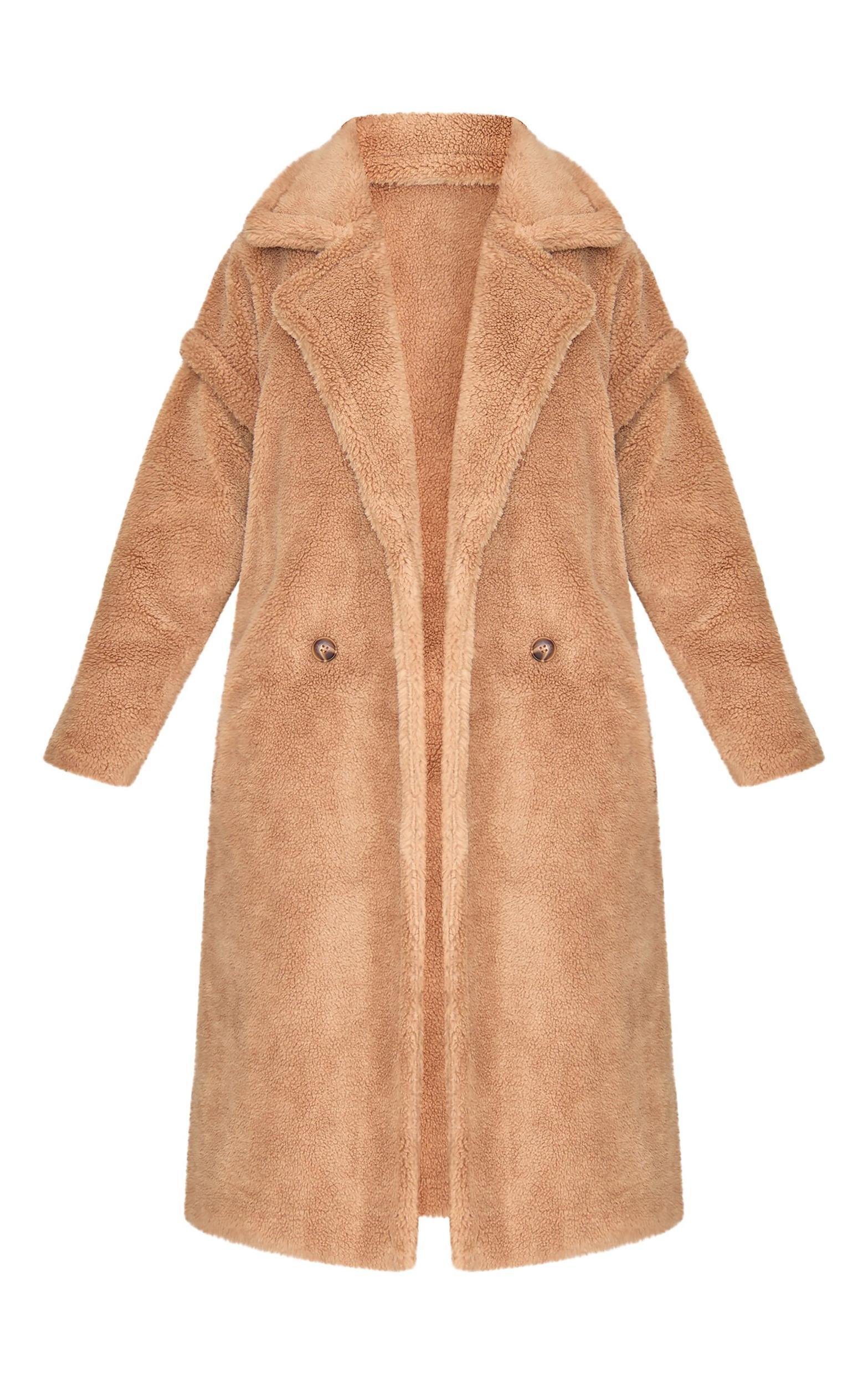 Petite Stone Teddy Bear Borg Coat Product Image
