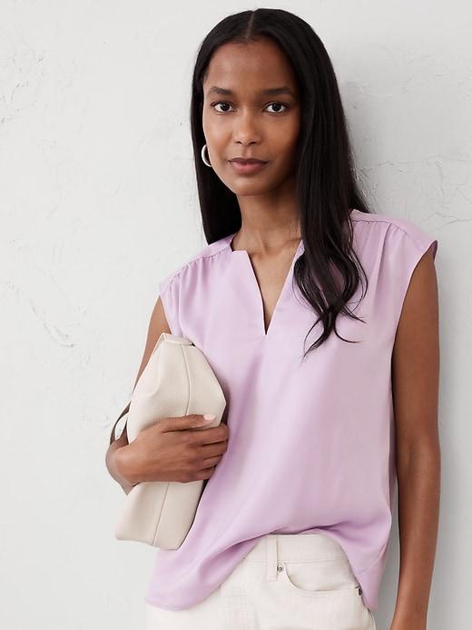 Cap-Sleeve Blouse Product Image