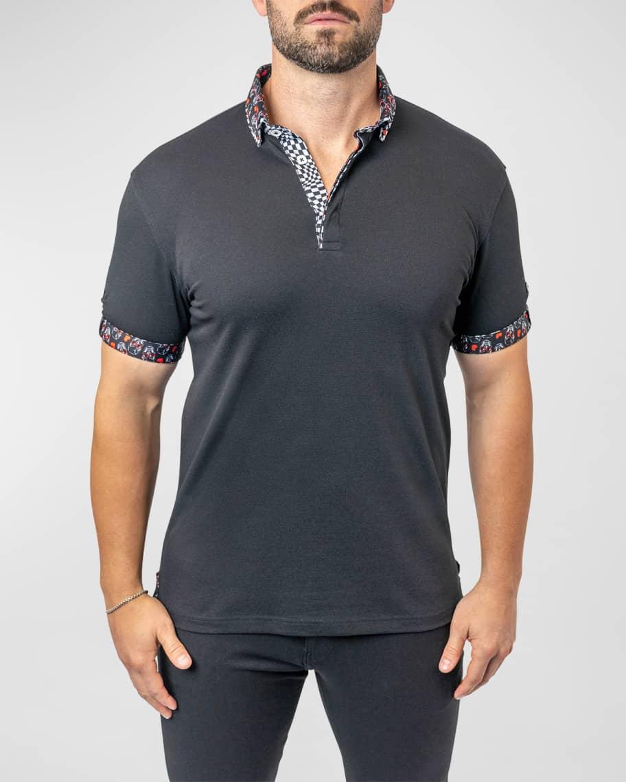 Mens Mozart Contrast-Trim Polo Shirt Product Image