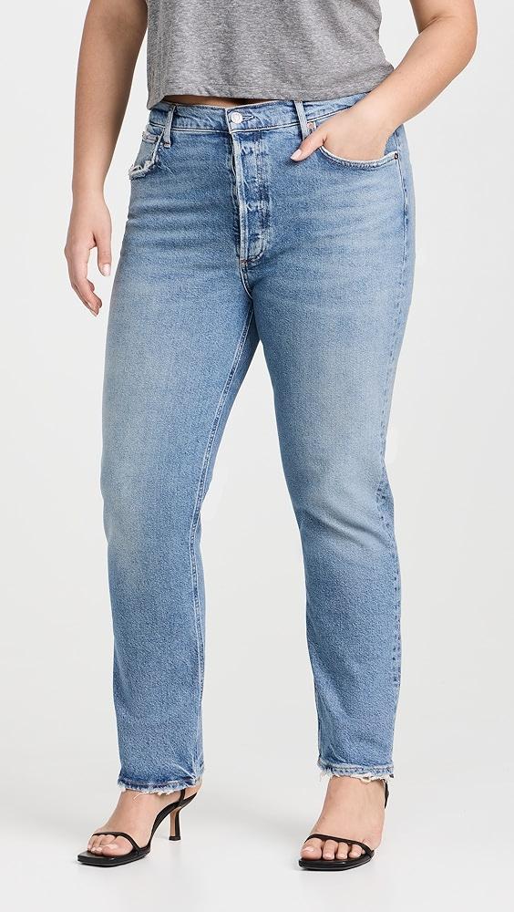 AGOLDE Riley Long High Rise Straight Jeans | Shopbop Product Image