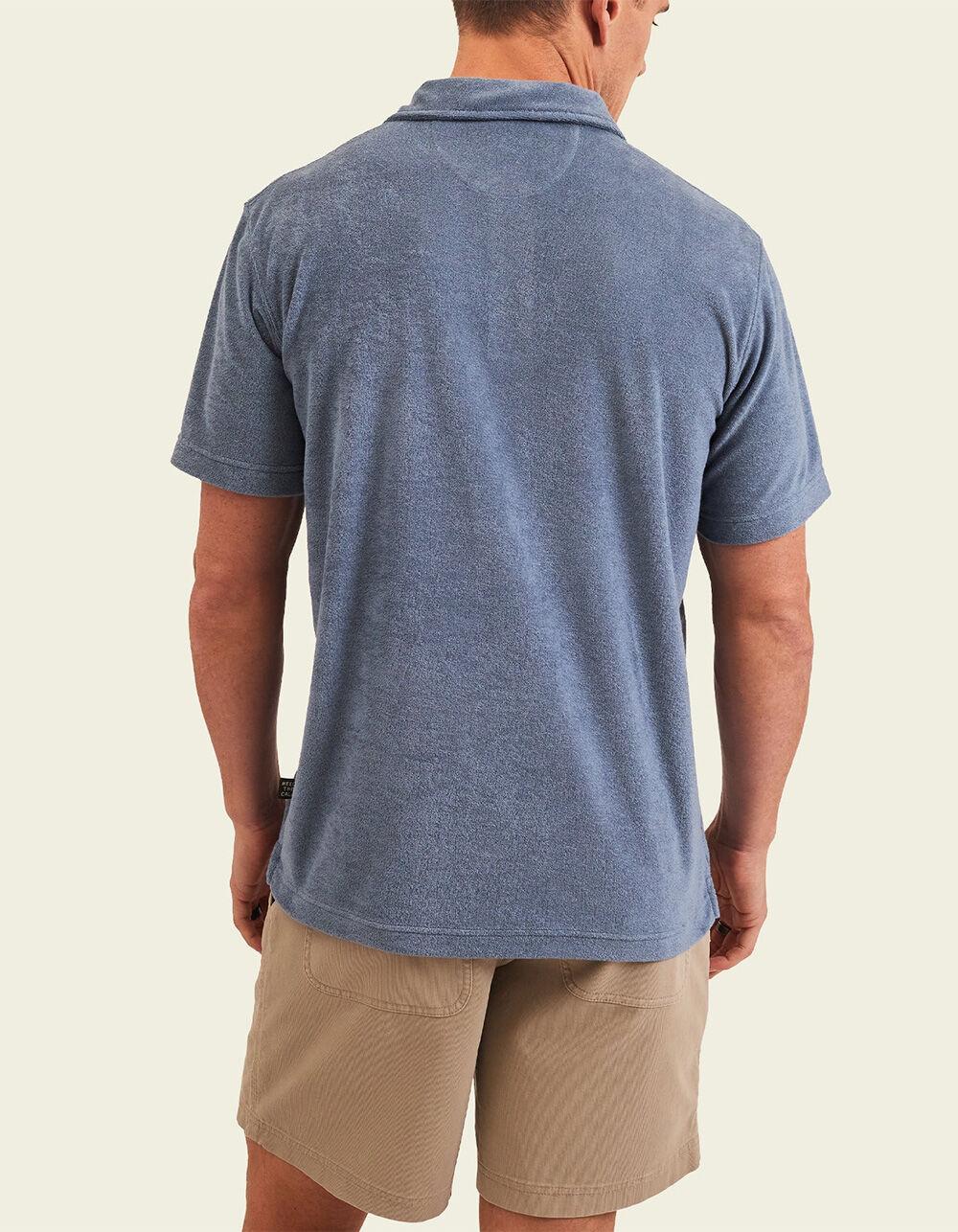 HOWLER BROTHERS Plusherman Terry Mens Polo Shirt - BLUE Product Image