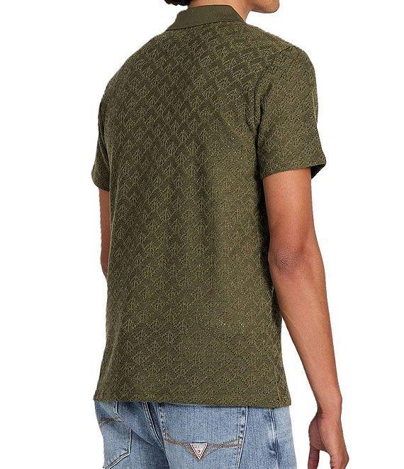 Guess Logan Short Sleeve Jacquard Knit Polo Shirt Product Image
