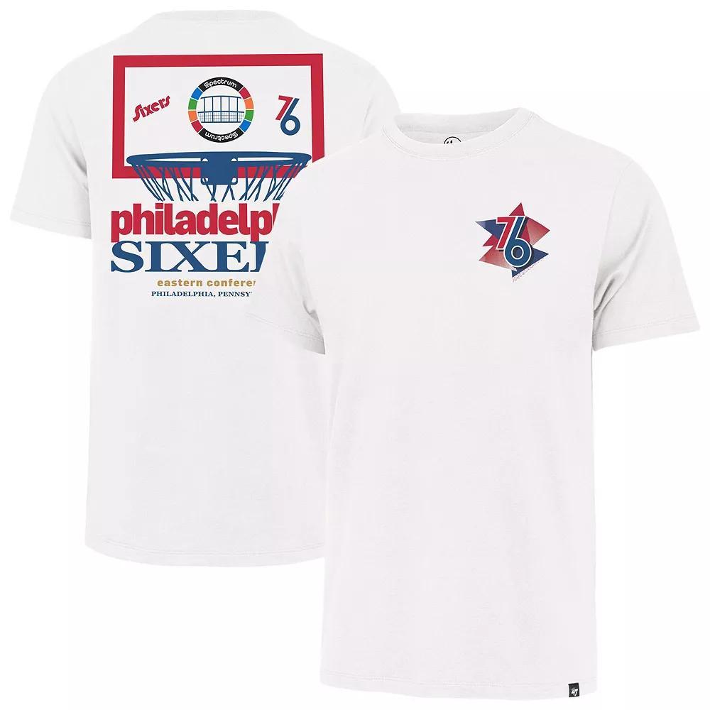 Men's '47  White Philadelphia 76ers City Edition Backboard T-Shirt, Size: Small, 76r White Product Image