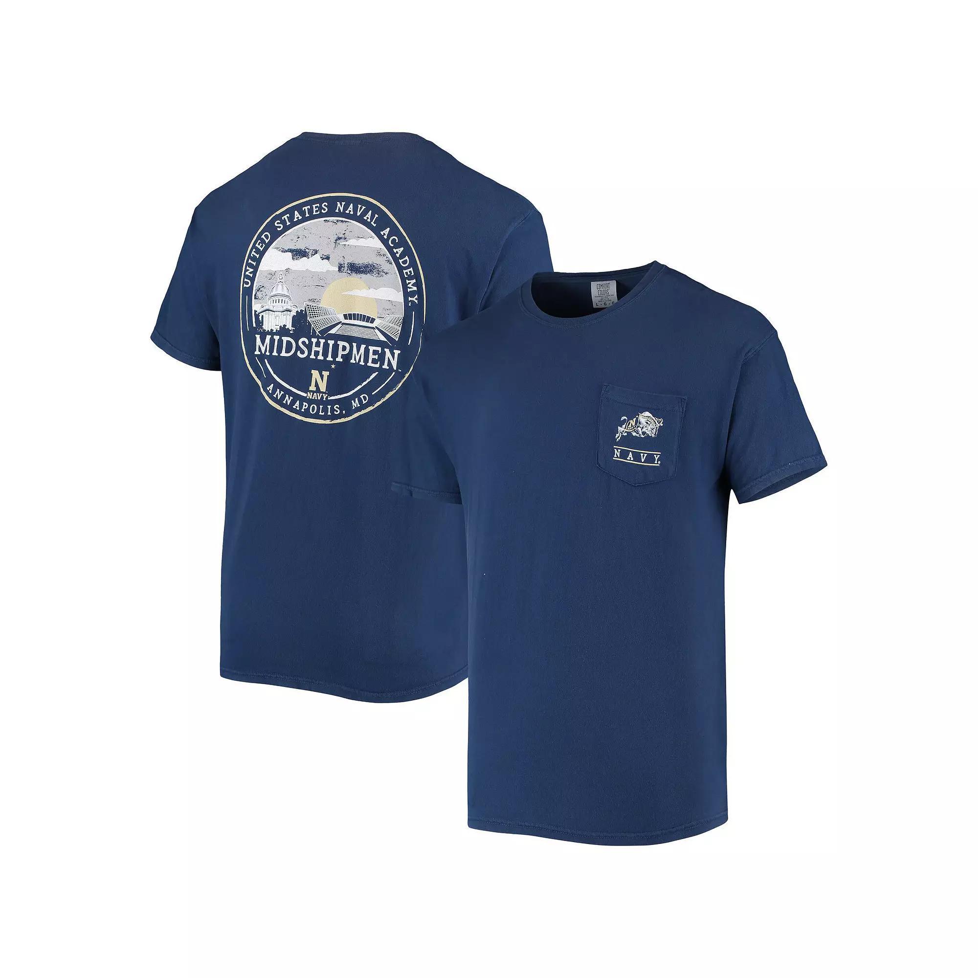 Men's Navy Navy Midshipmen Circle Campus Scene T-Shirt, Size: XL, Blue Product Image