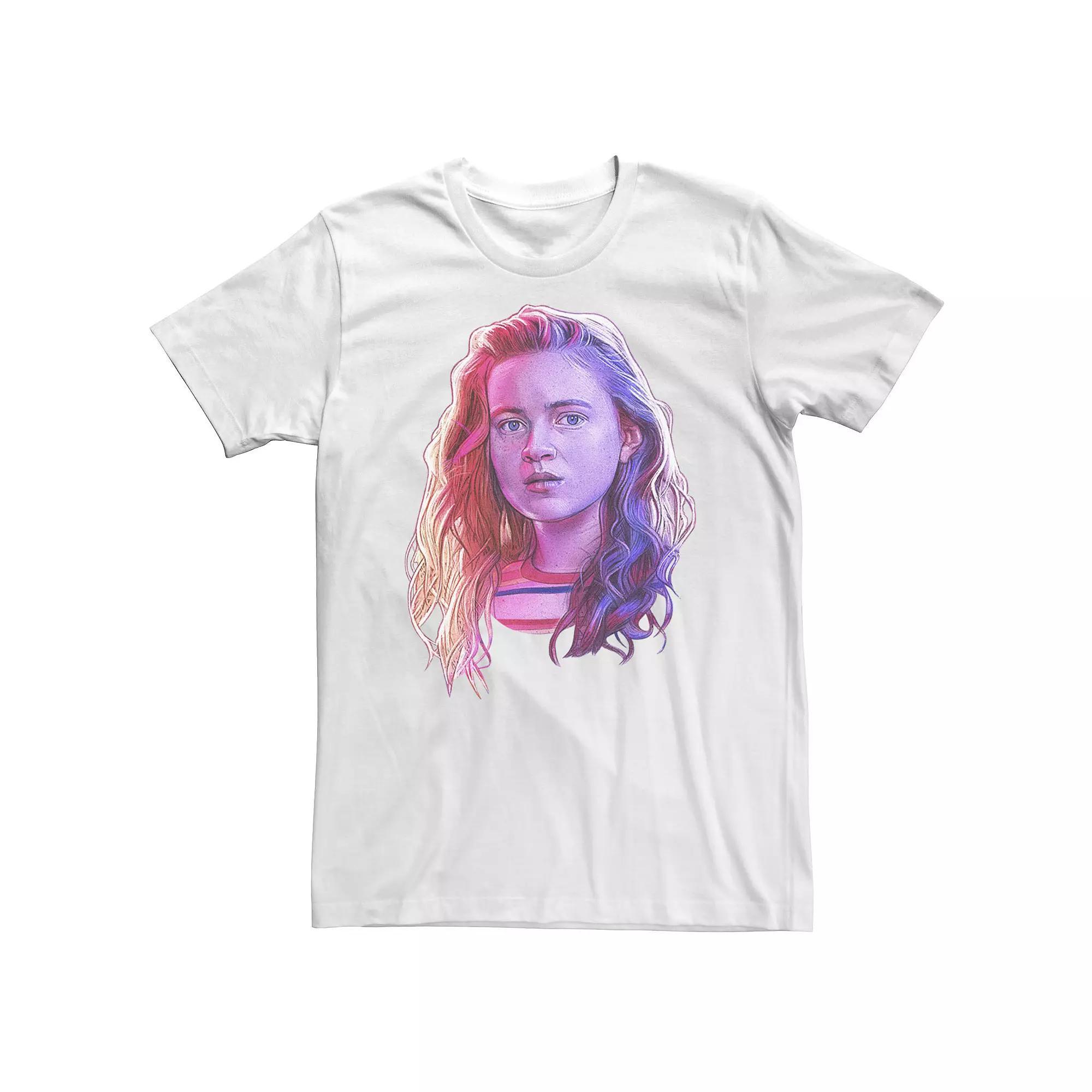 Big & Tall Stranger Things Max Large Rose Tone Portrait Tee, Men's, Size: 3XL Tall, White Product Image