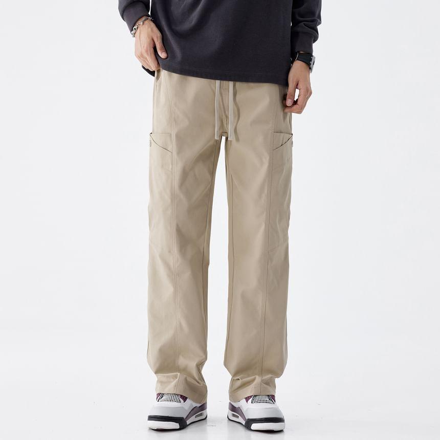 Mid Rise Plain Wide Leg Pants Product Image