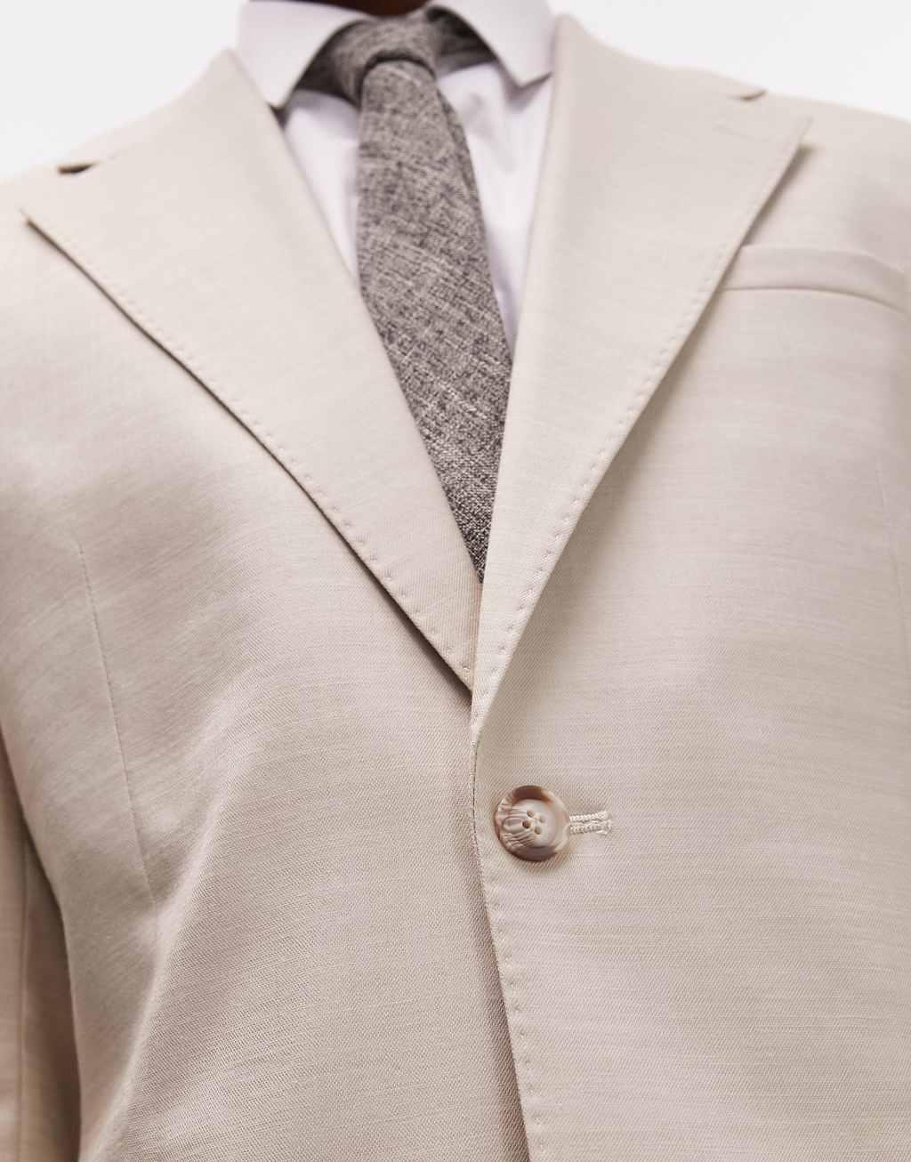 Topman skinny suit jacket in stone Product Image