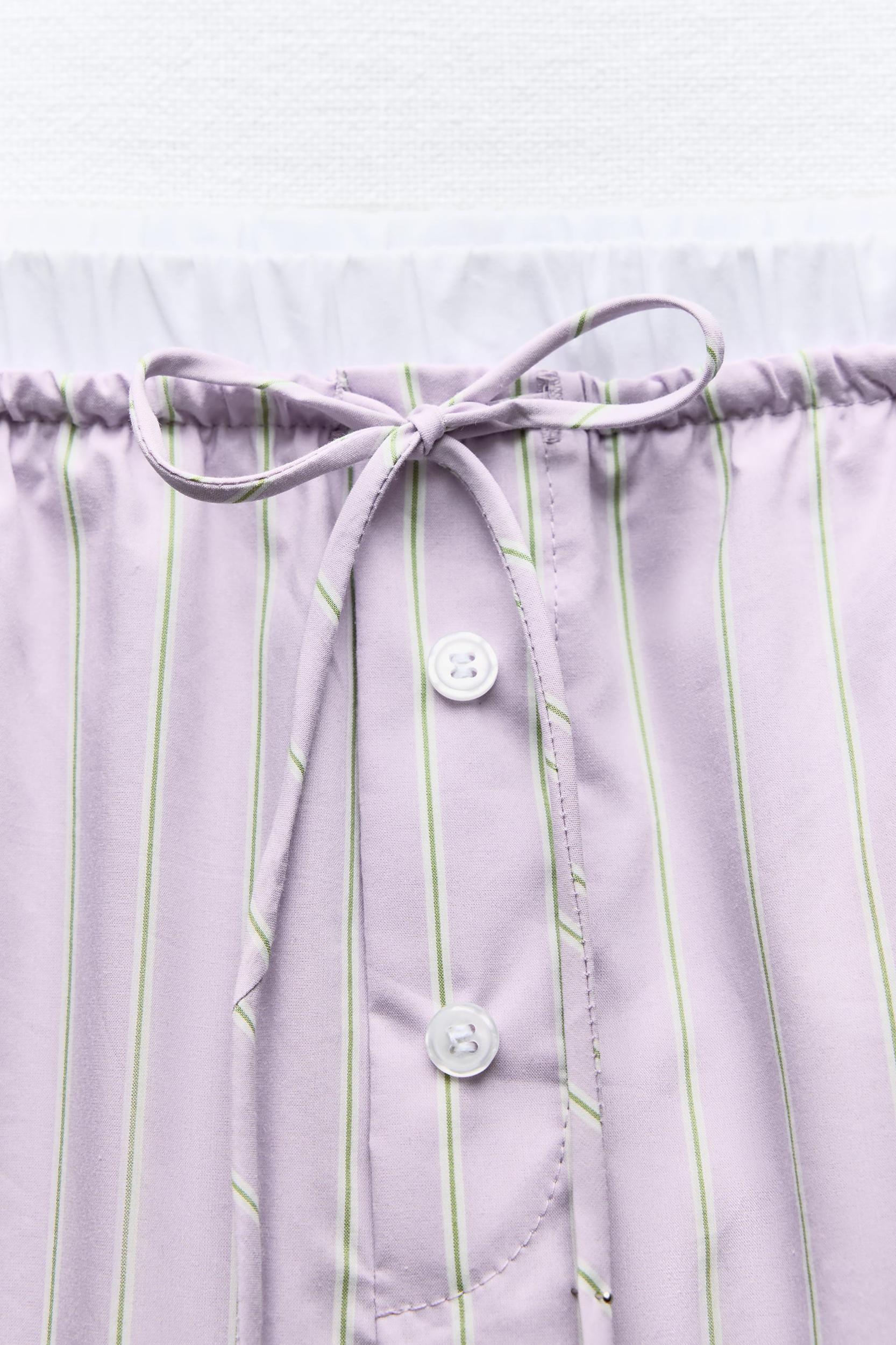 STRIPED BOXER STYLE PAJAMA PANTS Product Image