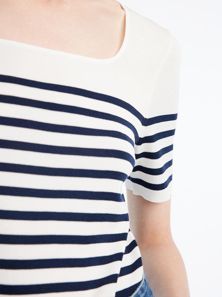 Striped Skinny Women Knit Top Product Image