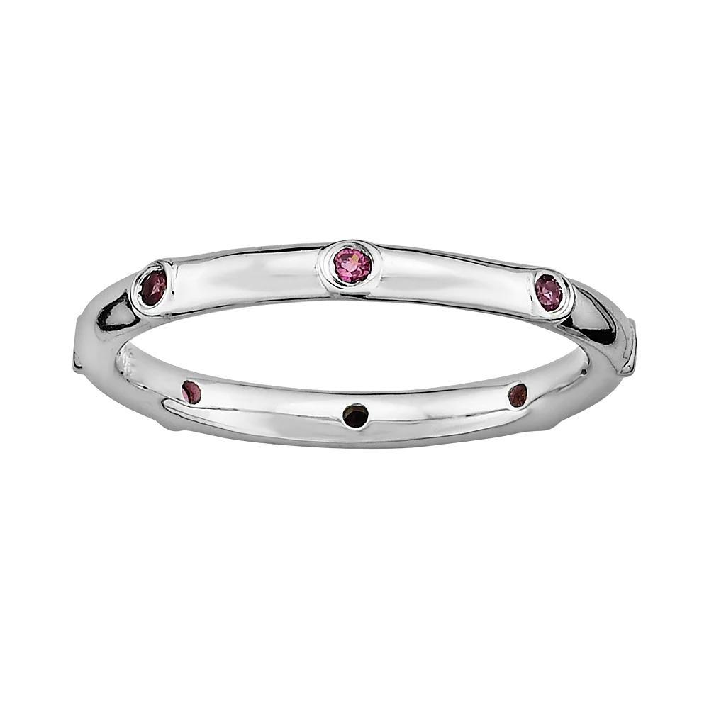 Stacks & Stones Sterling Silver Rhodolite Garnet Stack Ring, Women's, Size: 8 Product Image