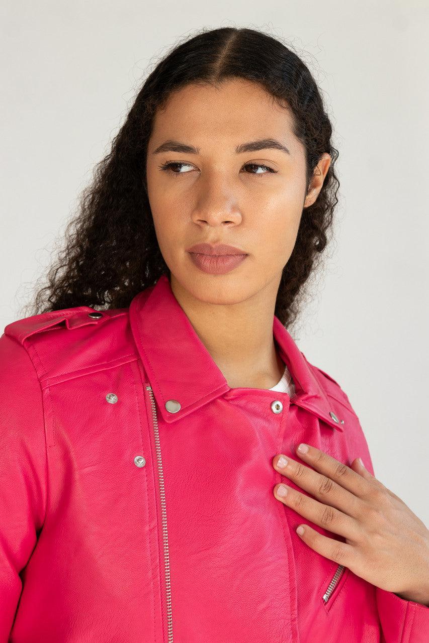 Pleather Moto Jacket Product Image