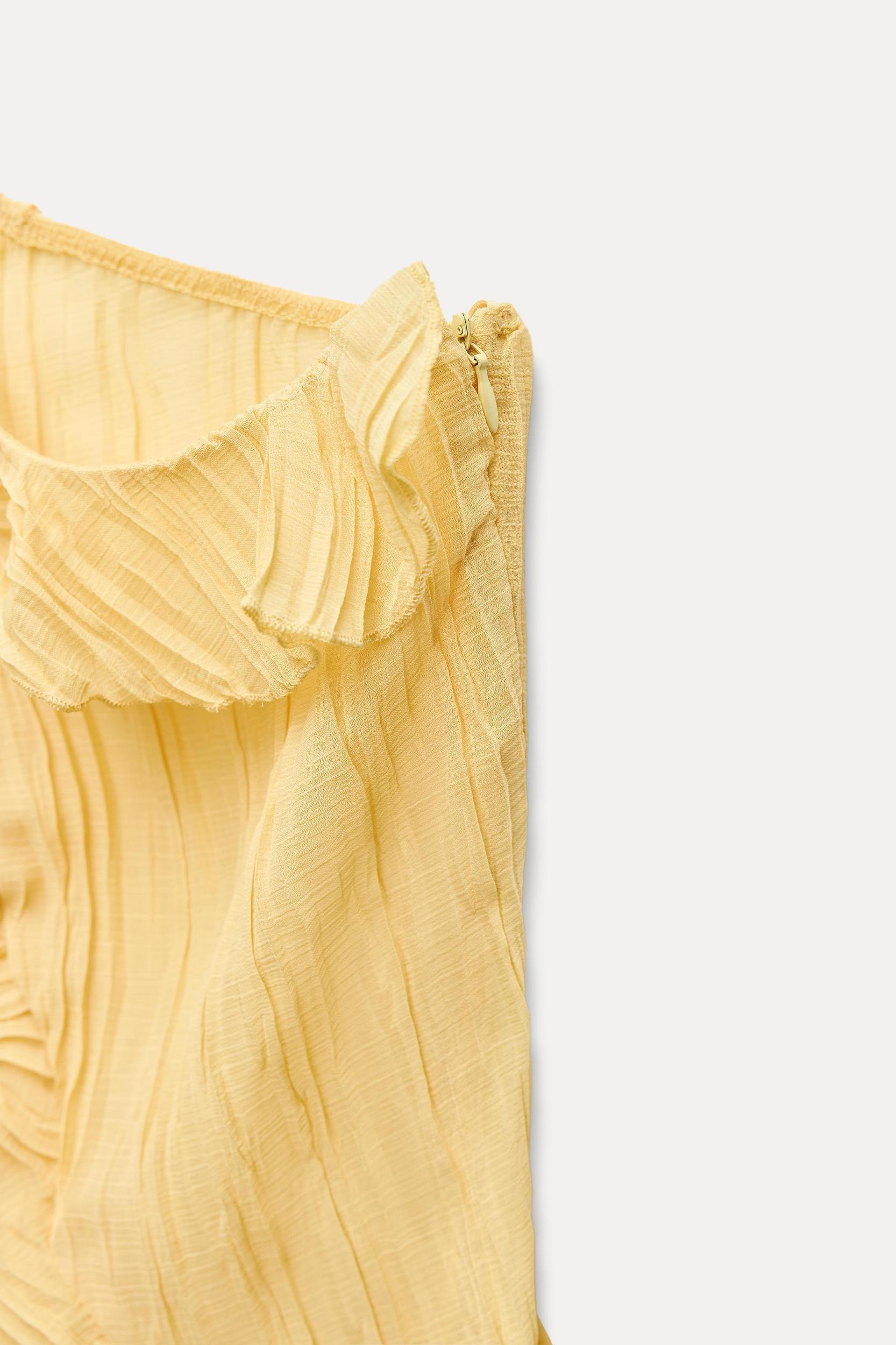 RUFFLED PLEATED ASYMMETRIC TOP Product Image