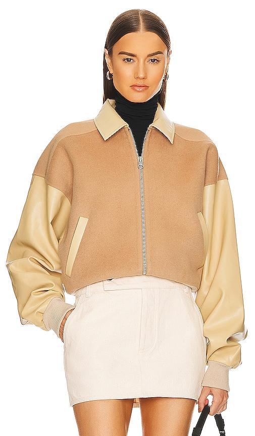 Faux Leather & Wool Blend Bomber Helsa Product Image