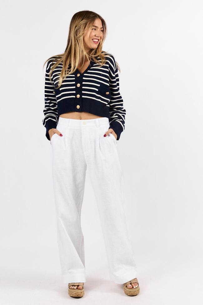 Day Off Ivory Linen Blend Pants SALE Product Image