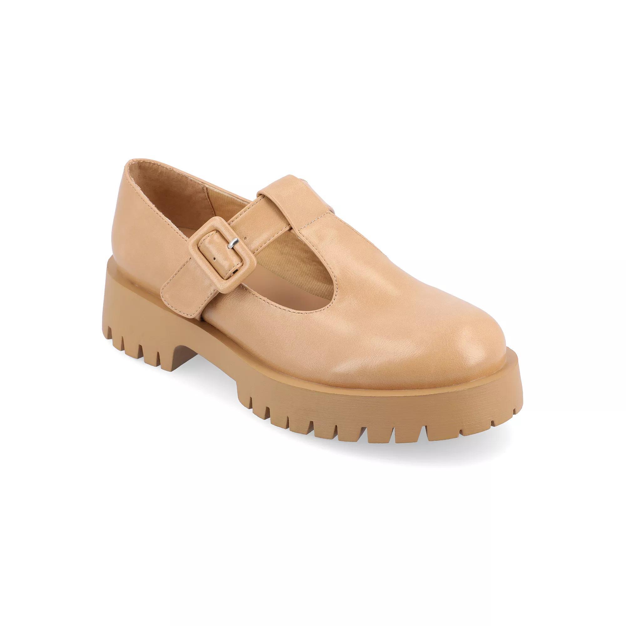 Journee Suvi Tru Comfort Foam Womens Mary Jane Flats Ivory Product Image