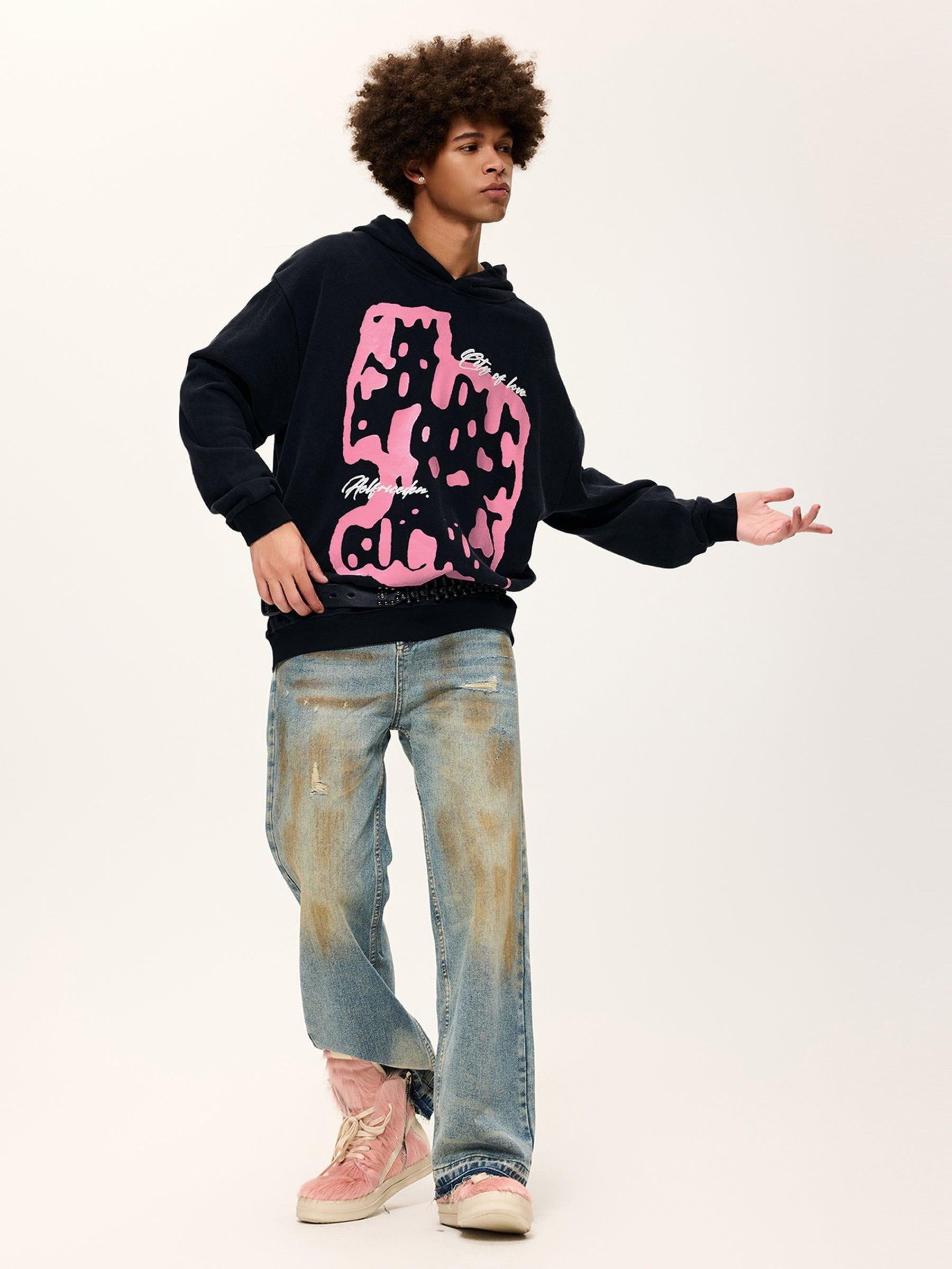Aelfric Eden Abstraction Print Washed Hoodie Product Image