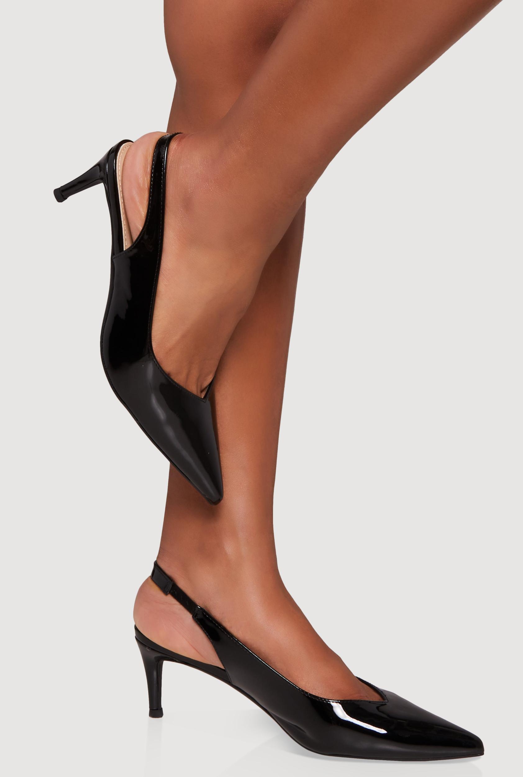 Womens Slingback Pointed Toe Mid Heels Product Image