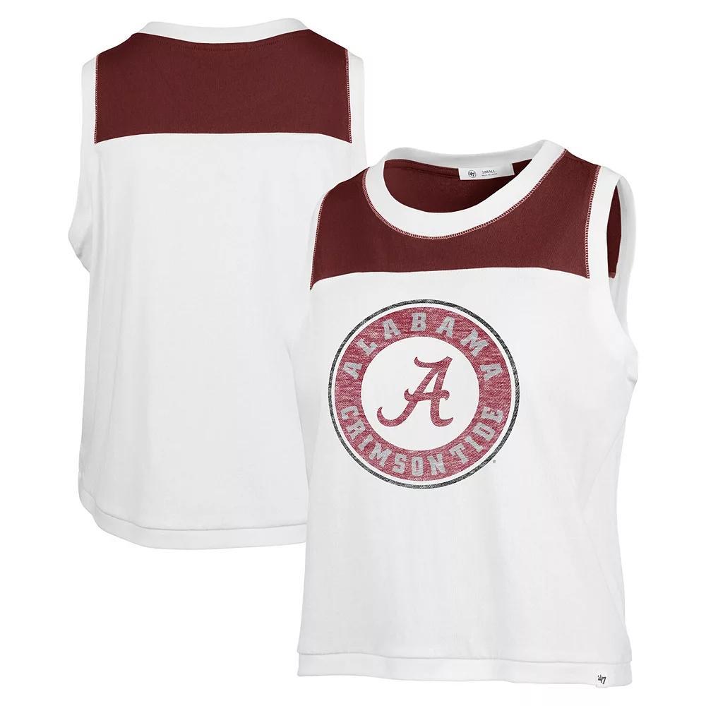 Women's '47 White Alabama Crimson Tide Premier Zoey Waist Length Tank Top, Size: XL Product Image