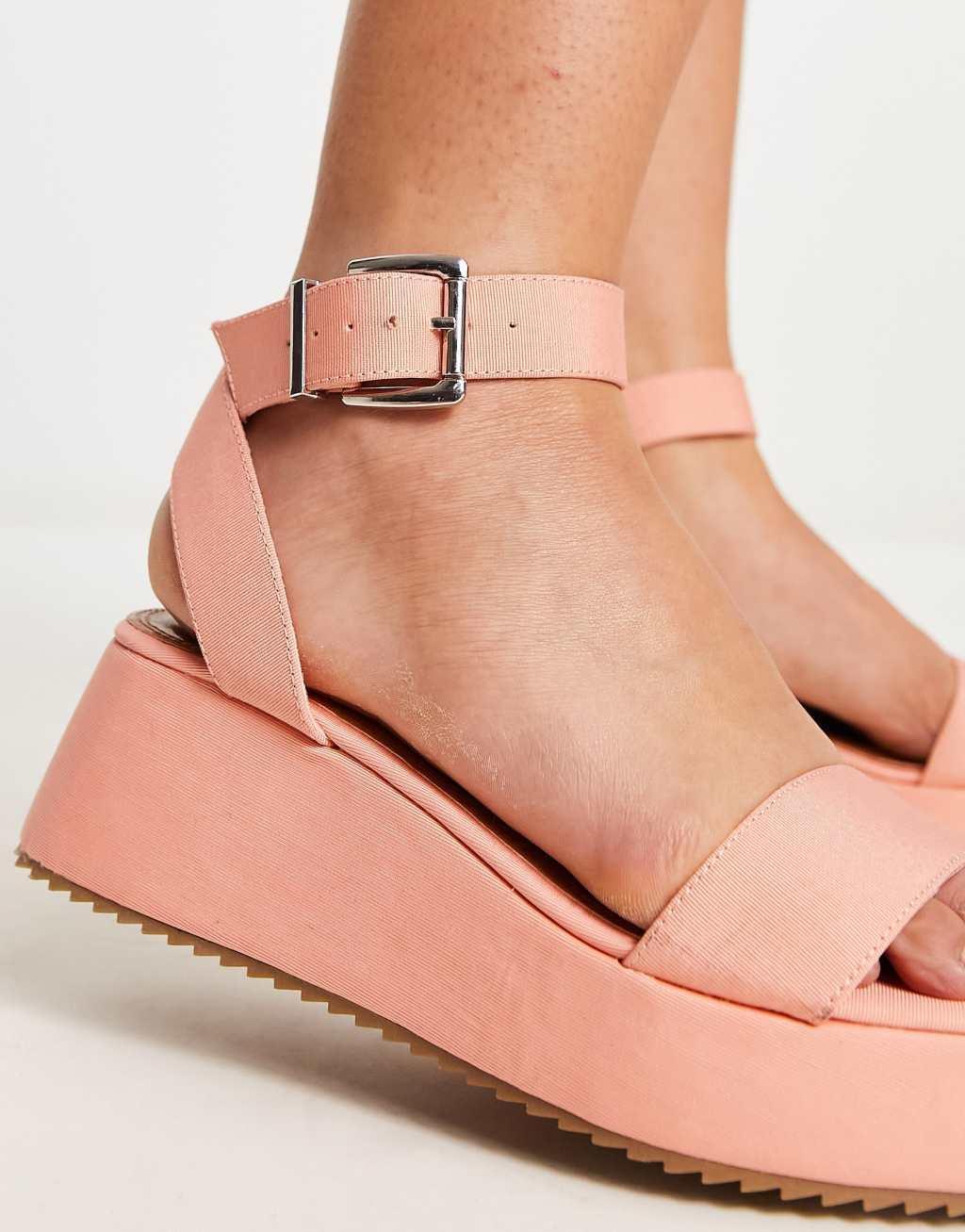 ASOS DESIGN Wide Fit Tati flatform sandals Product Image