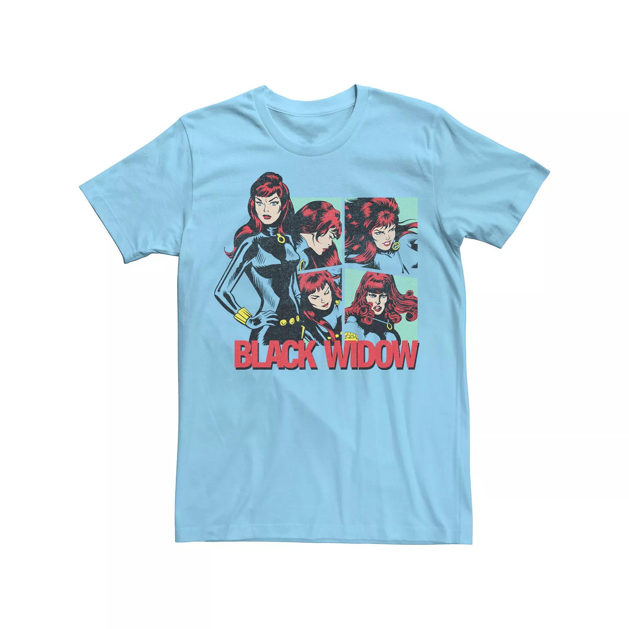 Men's Marvel Black Widow Lockup Tee, Size: Medium, Light Blue Product Image