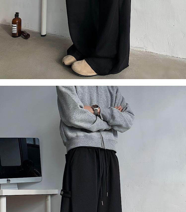 Mid Rise Plain Wide Leg Pants Product Image