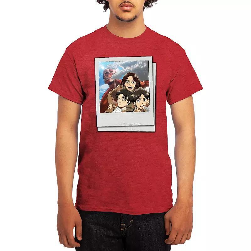 Men's Attack on Titan Group Instant Photo Tee, Boy's, Size: Large, Red Product Image