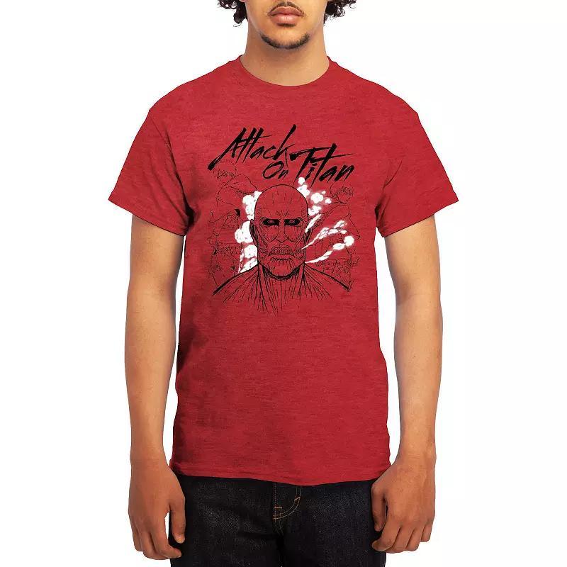 Men's Attack on Titan Alphabet Soup Graphic Tee, Size: Large, Grey Navy Product Image