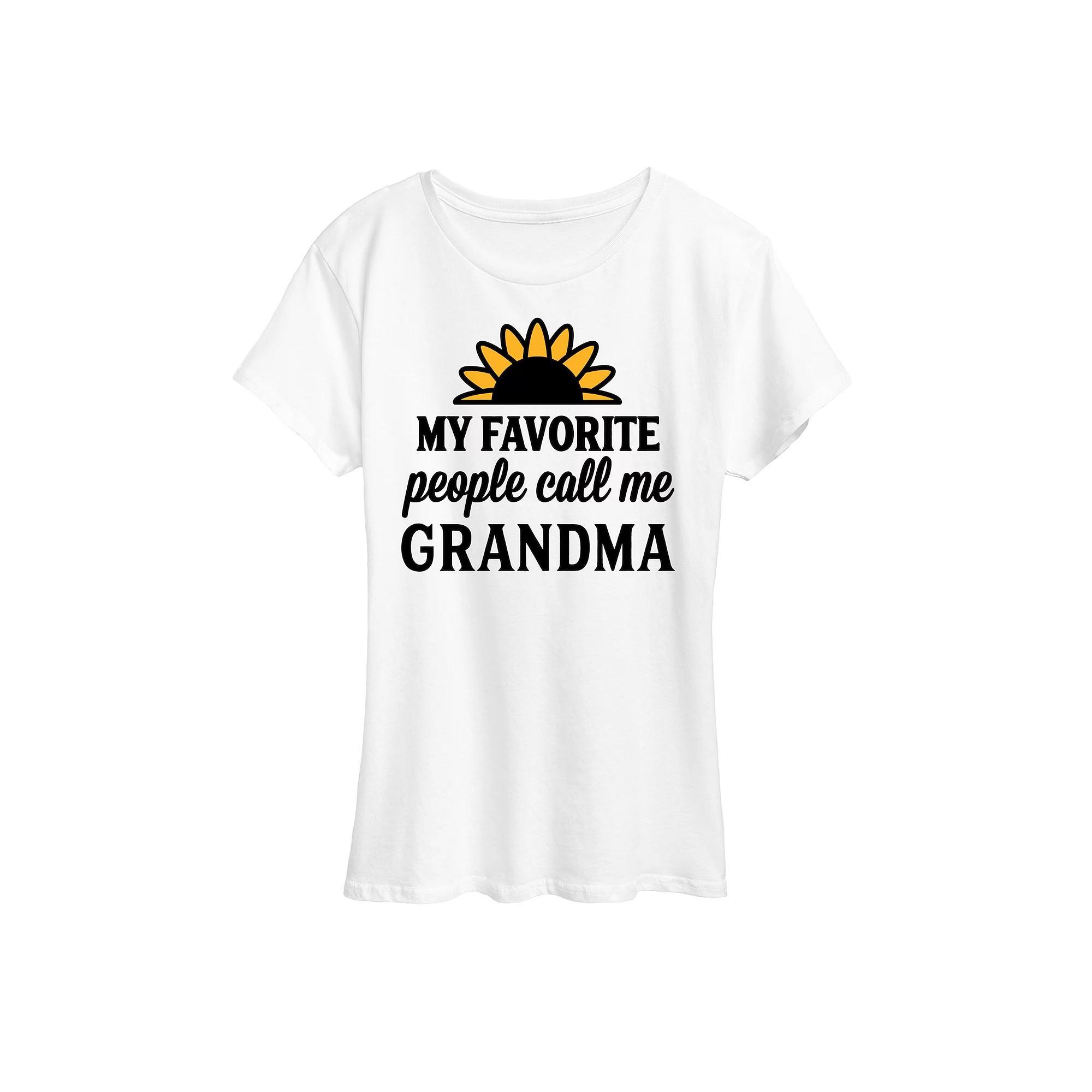 Womens Favorite People Call Me Grandma Graphic Tee Product Image