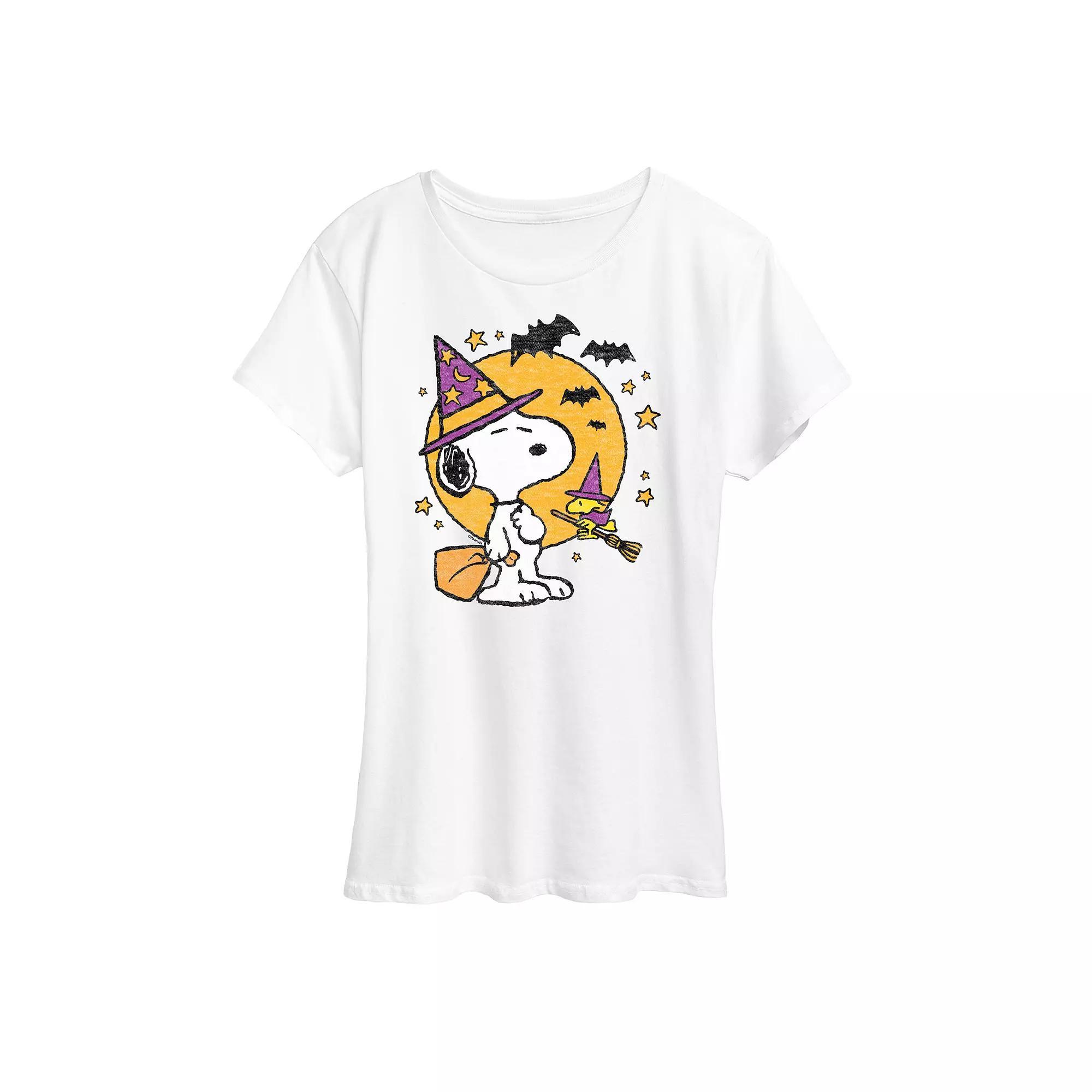 Plus Size Peanuts Snoopy & Woodstock Witchcraft Graphic Tee, Womens Product Image