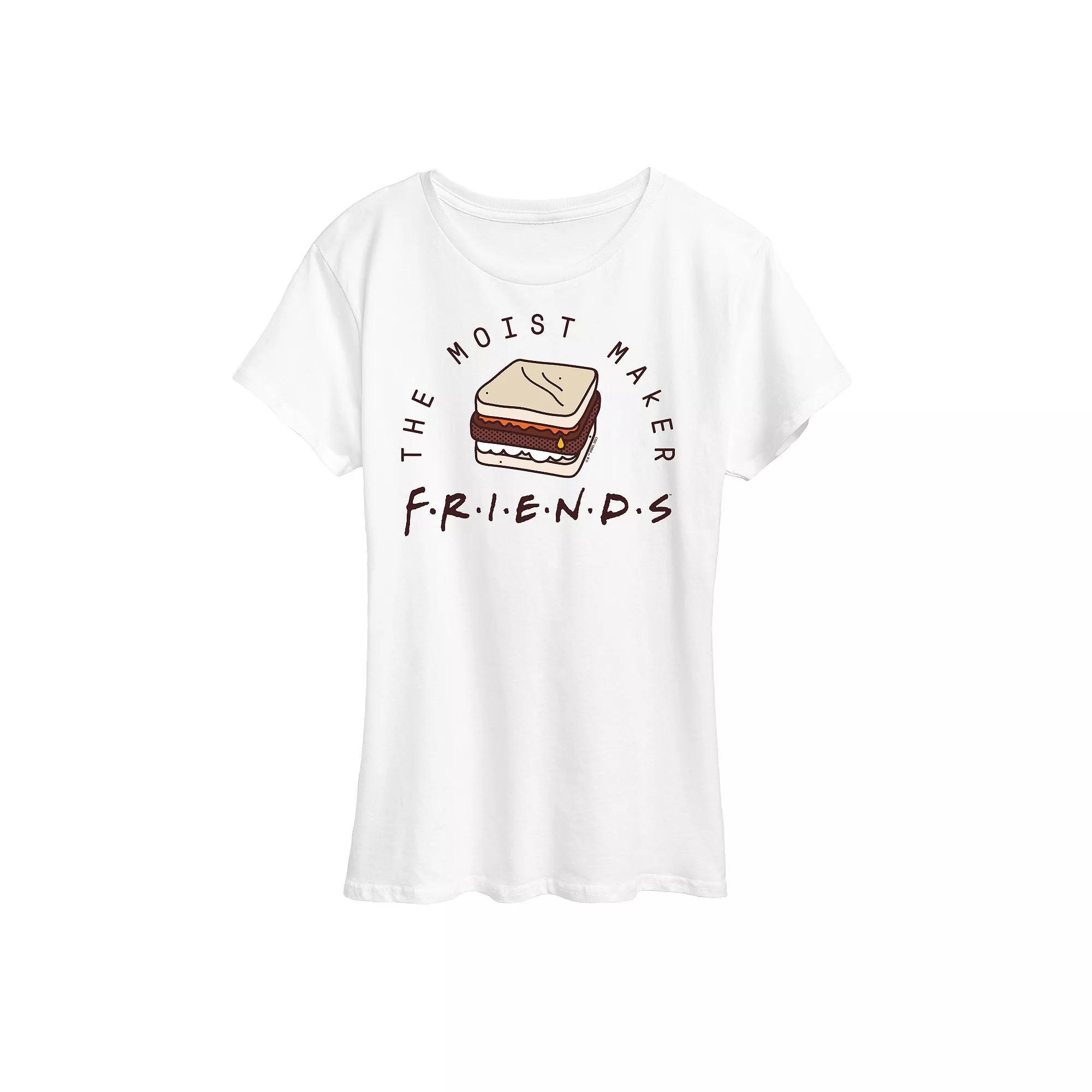 Womens Friends Moist Maker Graphic Tee, Girls Grey Green Product Image