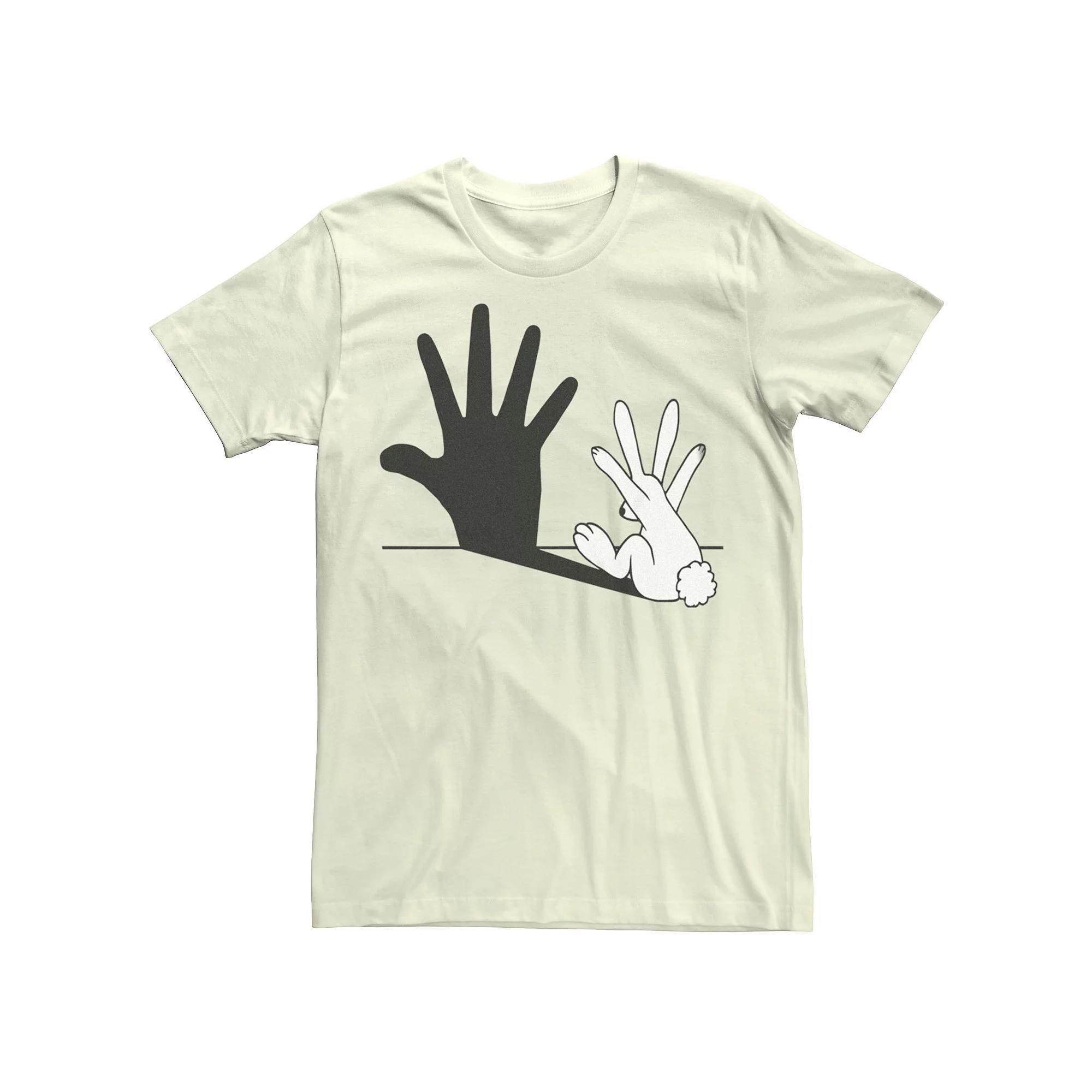 Men's Rabbit Hand Shadow Graphic Tee, Size: XXL, Light Blue Product Image