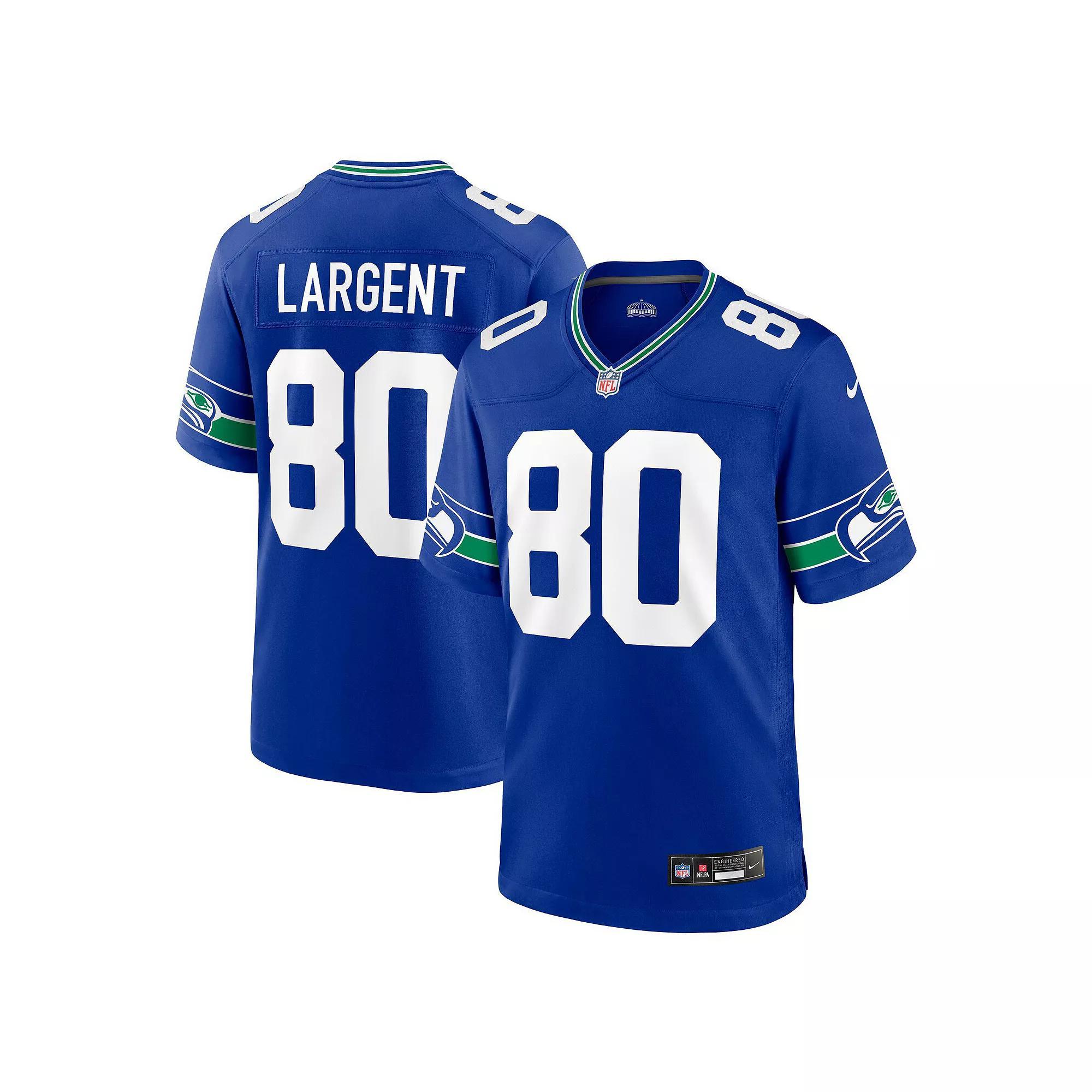 Men's Nike Steve Largent Royal Seattle Seahawks Throwback Retired Player Game Jersey, Size: Medium, Blue Product Image