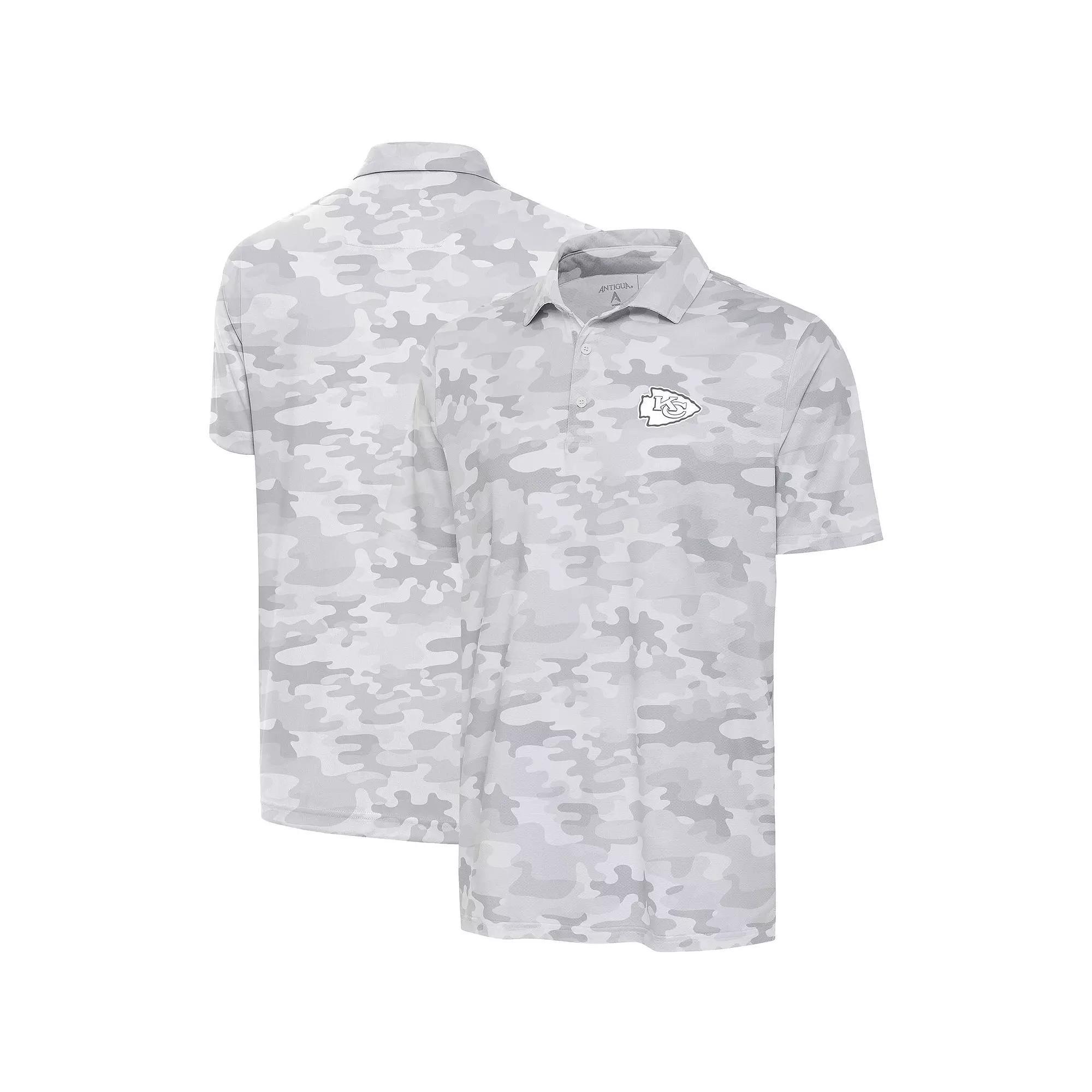 Men's Antigua White Miami Dolphins Anthracite Logo Collide Polo, Size: Large Product Image