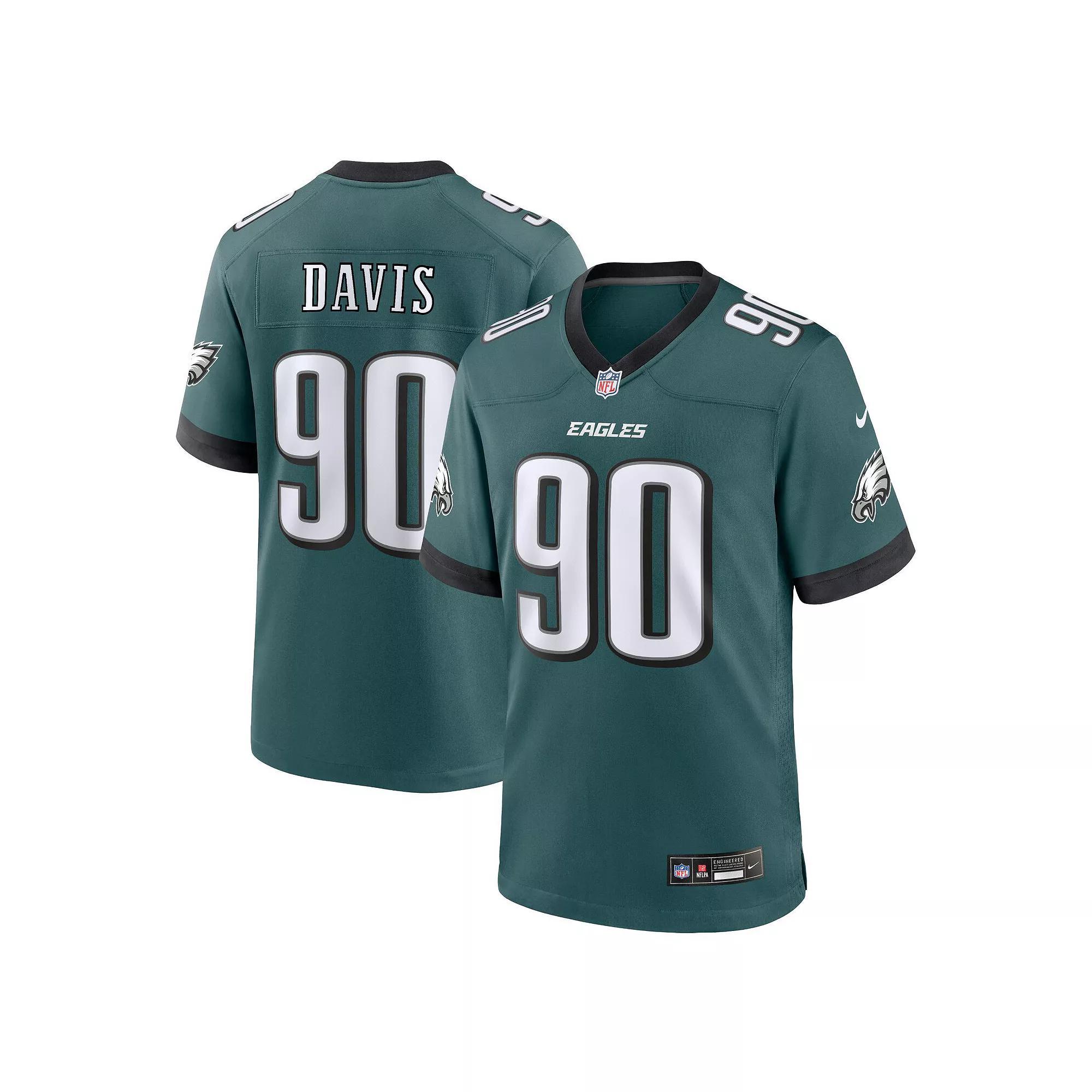 Men's Nike Jordan Davis Midnight Green Philadelphia Eagles Team Game Jersey, Size: 2XL Product Image