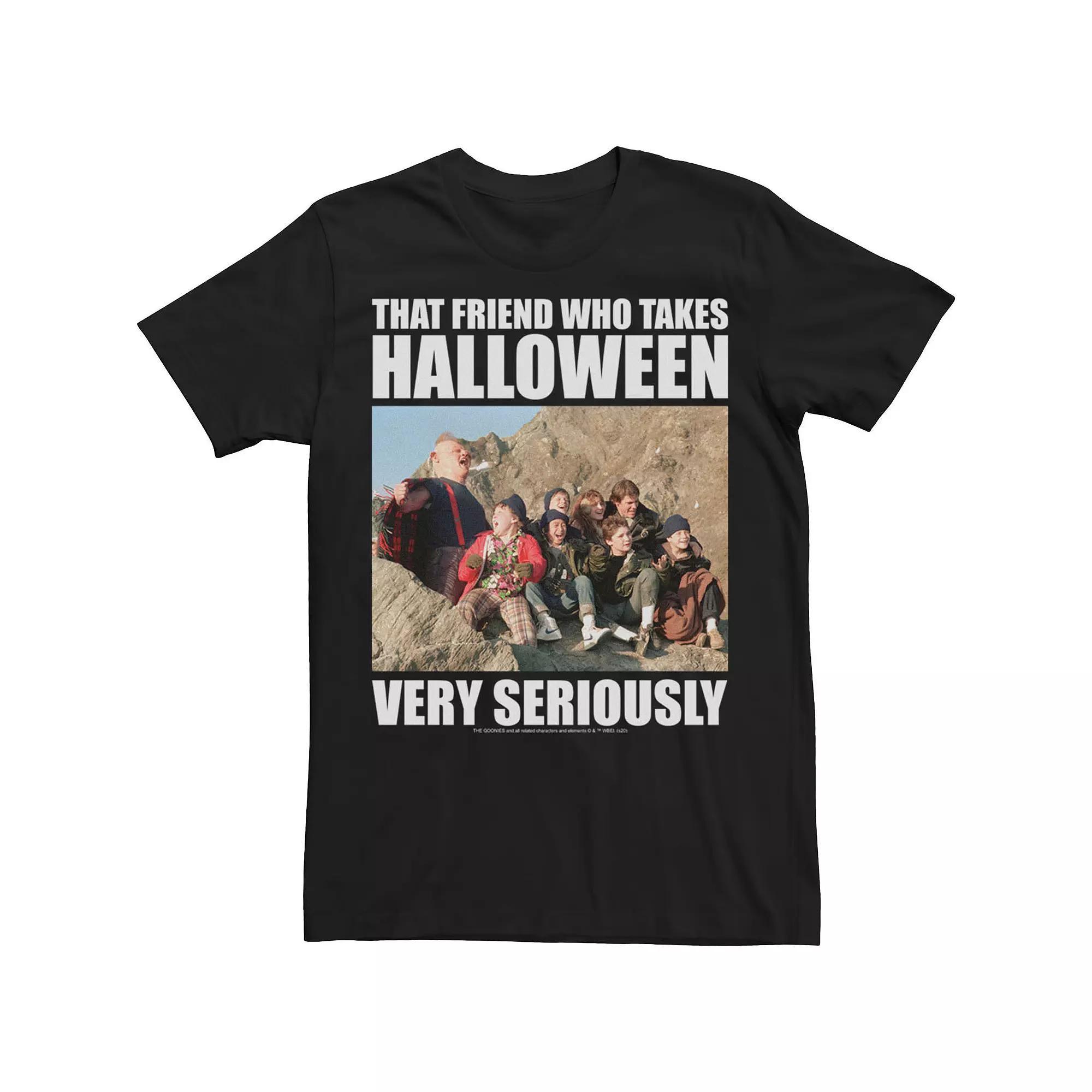 Men's Goonies Haalloween Meme Group Shot Tee, Size: 3XL, Black Product Image