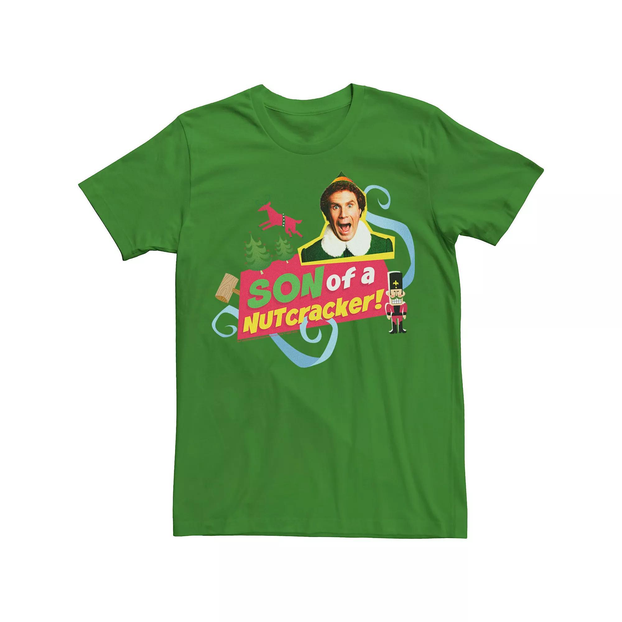 Men's Elf Buddy Son Of A Nutcracker Text Banner Tee, Size: Large, Kelly Product Image