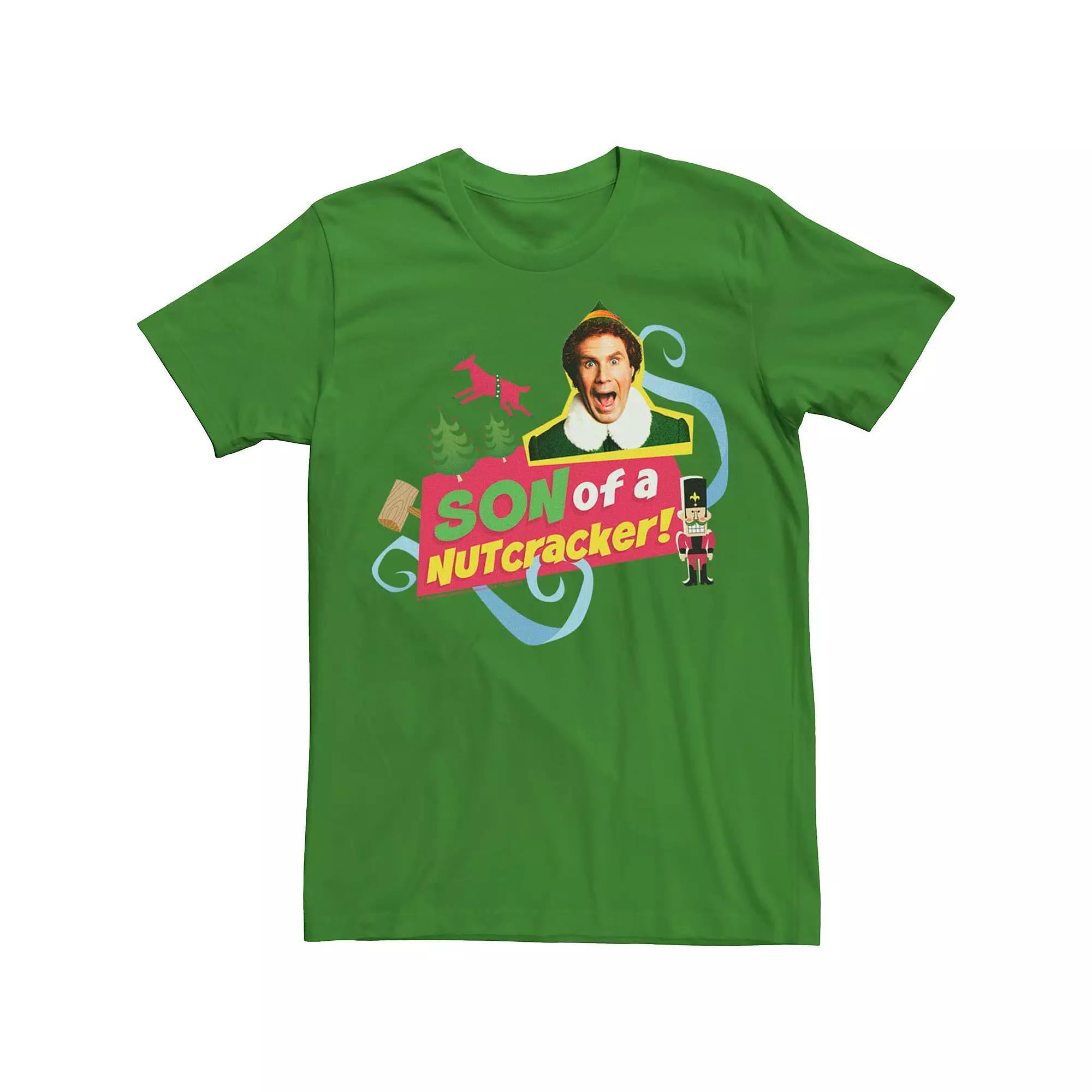 Men's Elf Buddy Son Of A Nutcracker Text Banner Tee, Size: Large, Kelly Product Image