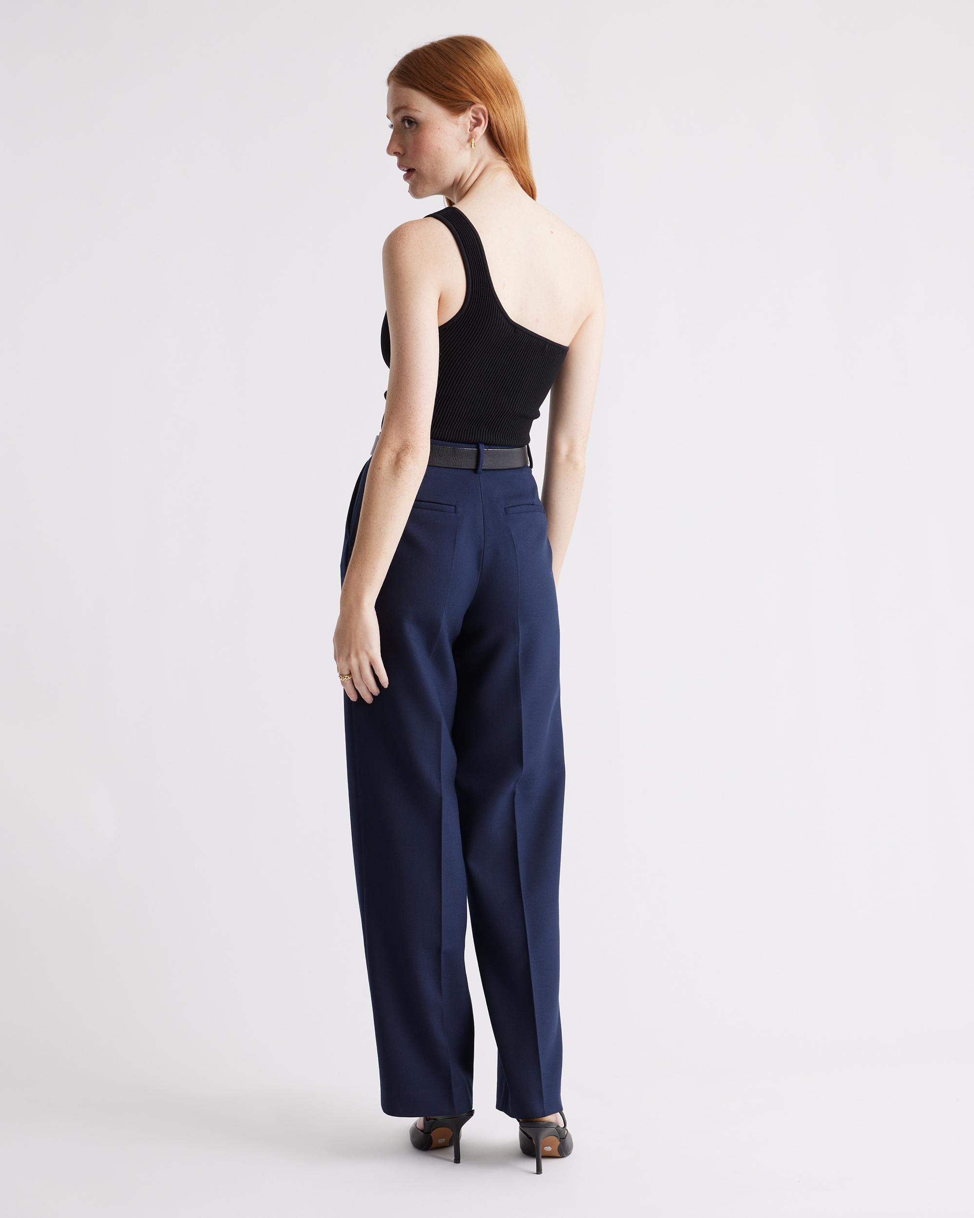 Quince | Women's Cropped One Shoulder Ribbed Knit Tank Top Recycled nylon/polyester/spandex Product Image