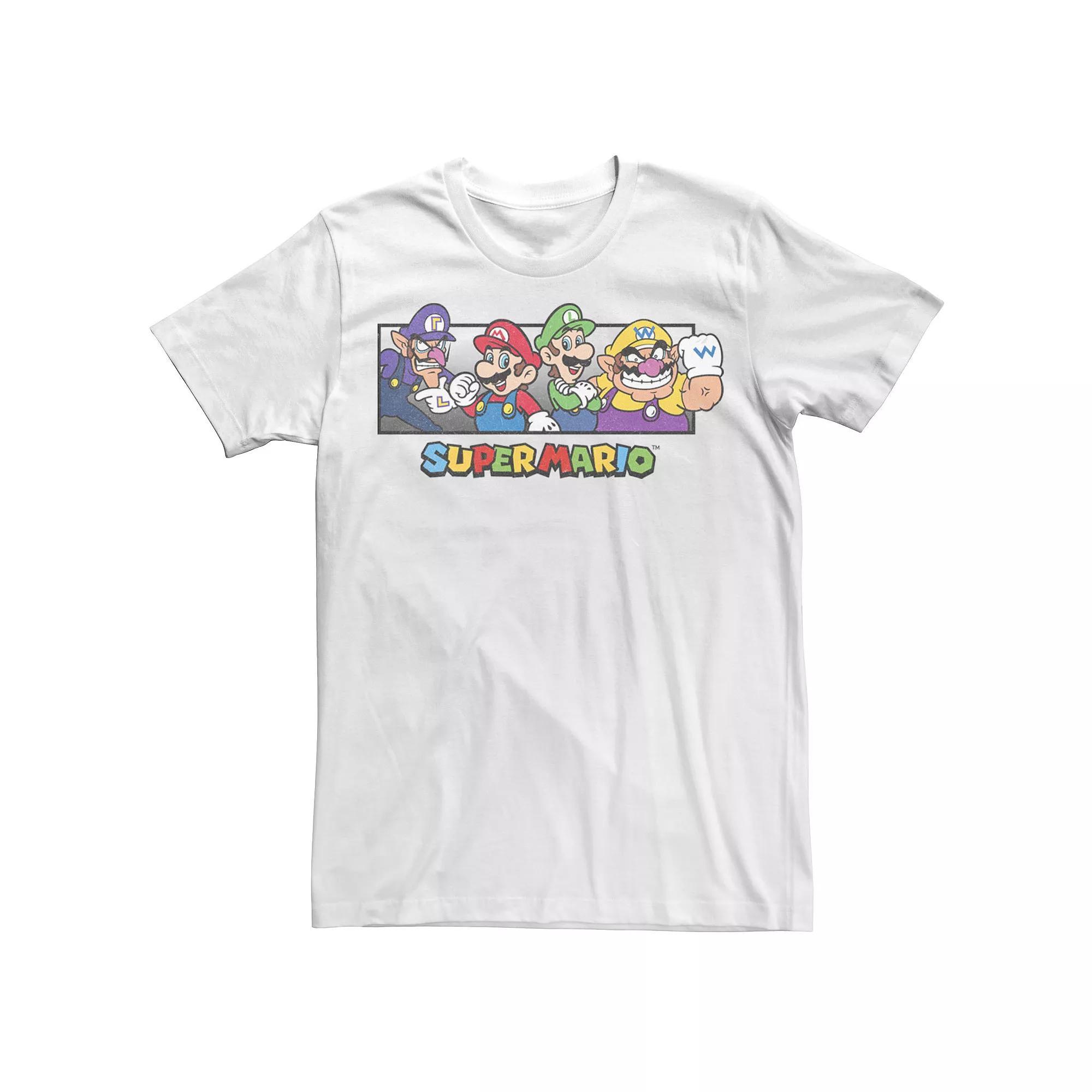 Men's Super Mario Bros. Character Collage Portrait Graphic Tee, Size: XL, Black Product Image