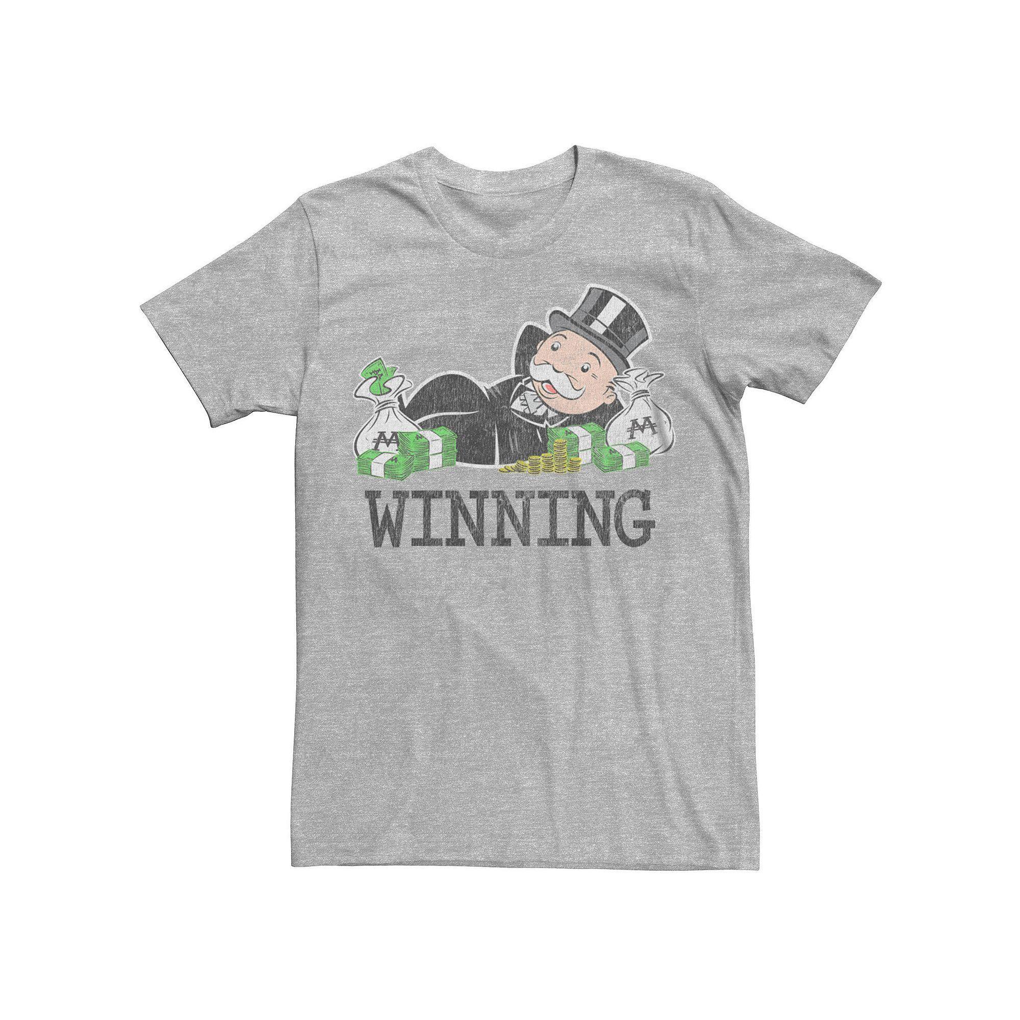 Men's Monopoly Man Winning This Game Graphic Tee, Size: Small, Athletic Grey Product Image