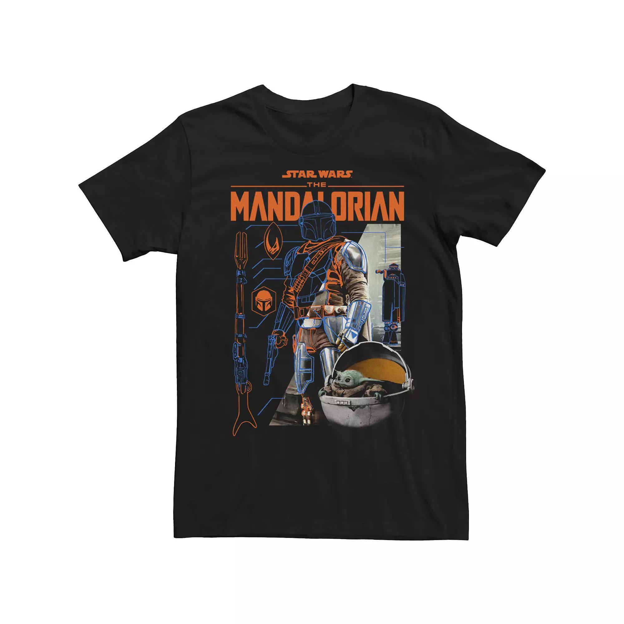 Mens Star Wars The Mandalorian Cut Up Poster Tee Product Image