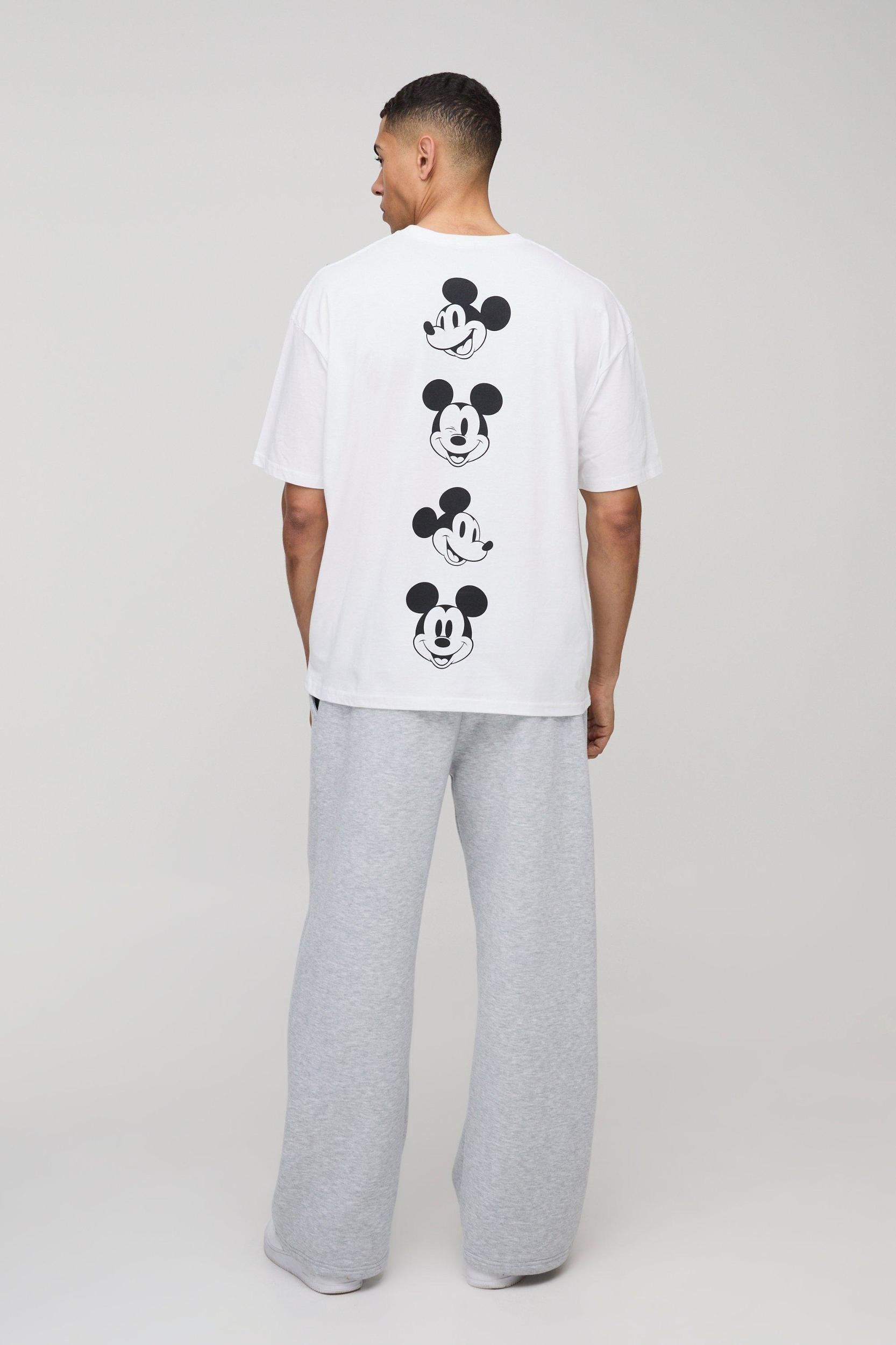 Oversized Extended Neck Disney Mickey Mouse License T-Shirt | boohooMAN USA Product Image