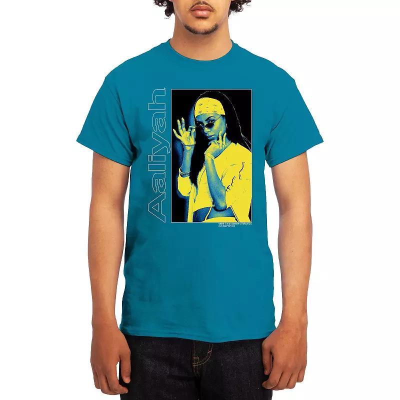 Men's Aaliyah Modern Two-Tone Sunglasses Tee, Size: XL, Turquoise Product Image