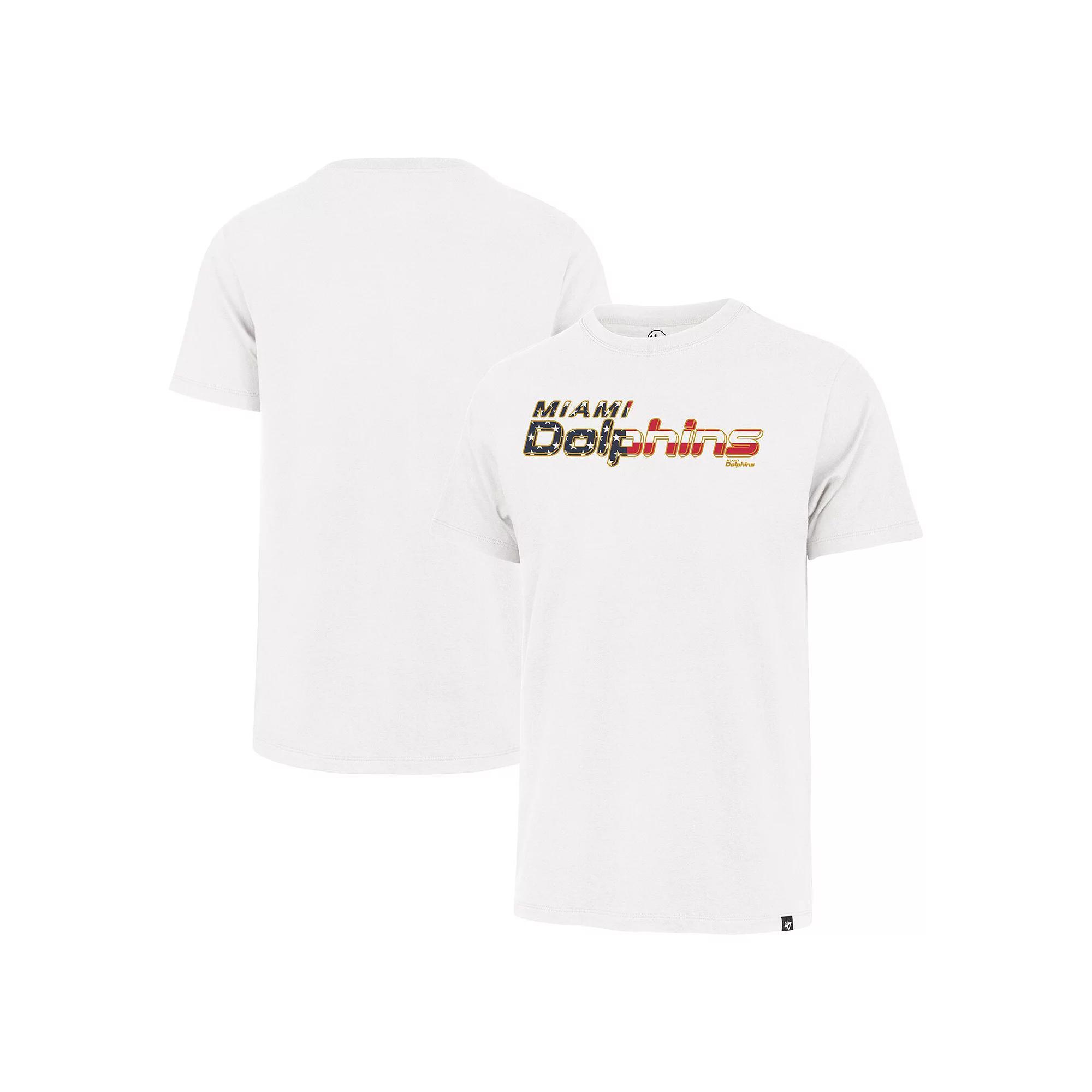 Men's '47 White Miami Dolphins Flag Script Franklin T-Shirt, Size: XL Product Image