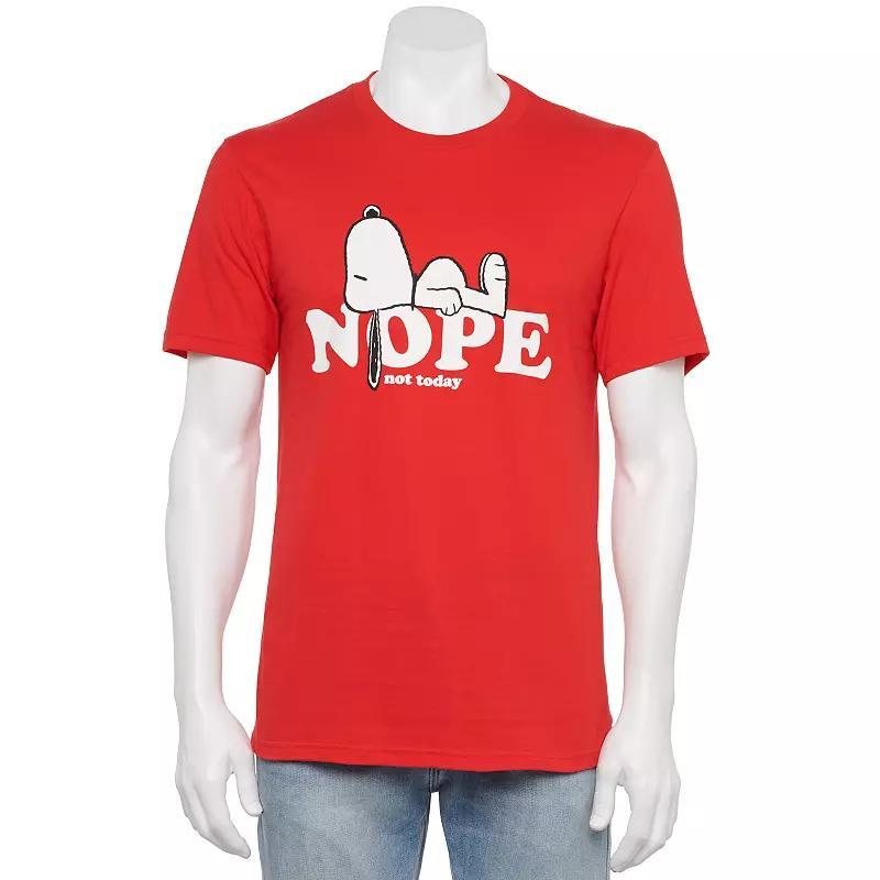 Men's Peanuts Snoopy Nope Tee, Size: Large, Red Product Image