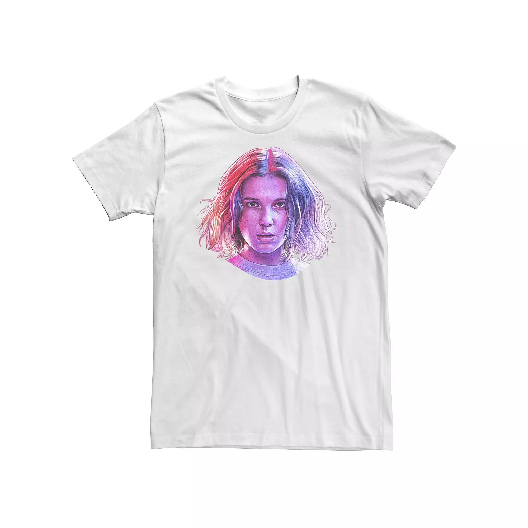 Big & Tall Stranger Things Eleven Rose Tone Nose Drip Portrait Tee, Men's, Size: XXL Tall, White Product Image